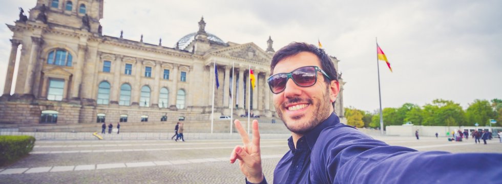 Tourist vor Bundestag