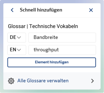 Technische Vokabeln