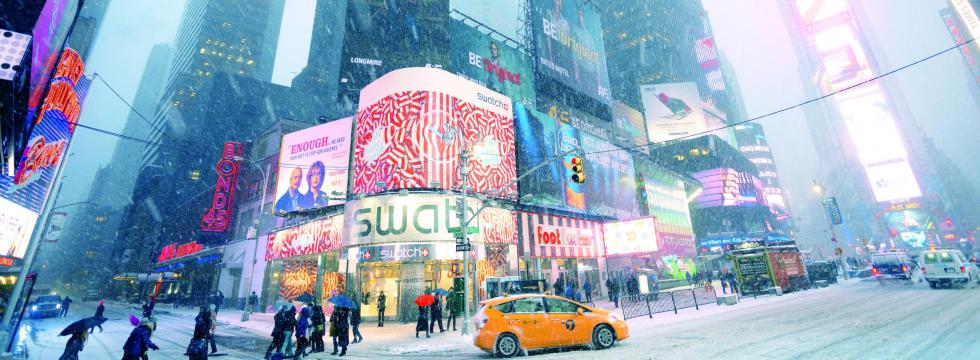 Sprache und Kultur New York im Schnee