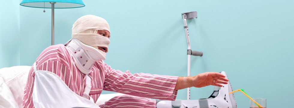 Patient mit gebrochenen Gliedern