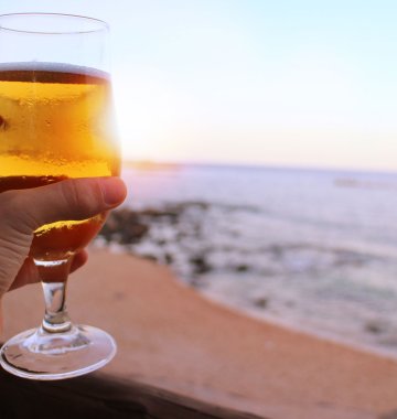 Bier am Strand