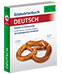 Ein Buch zum Erlernen der deutschen Sprache mit dem Titel DEUTSCH, mit einer großen Brezel auf dem Umschlag.