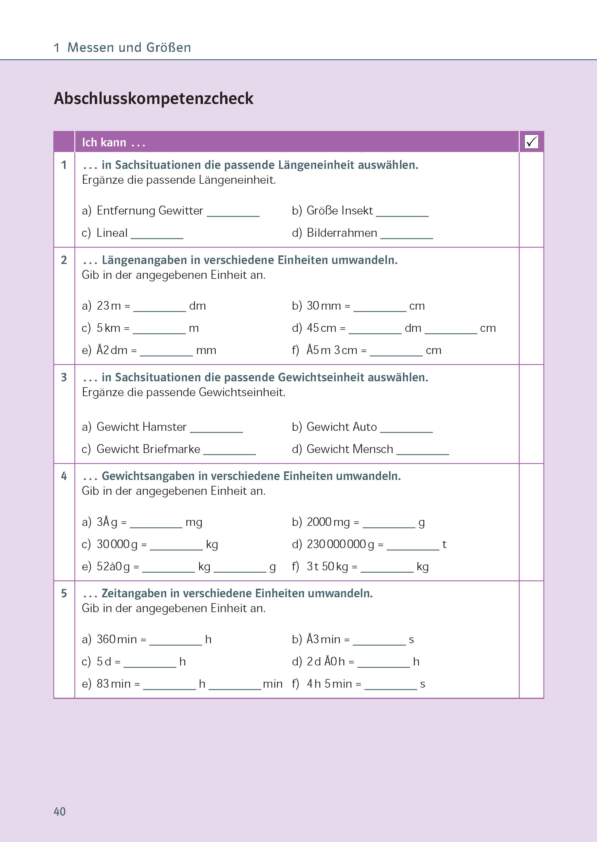 Klett Ich kann Mathe Rechnen mit Größen 5./6. Klasse