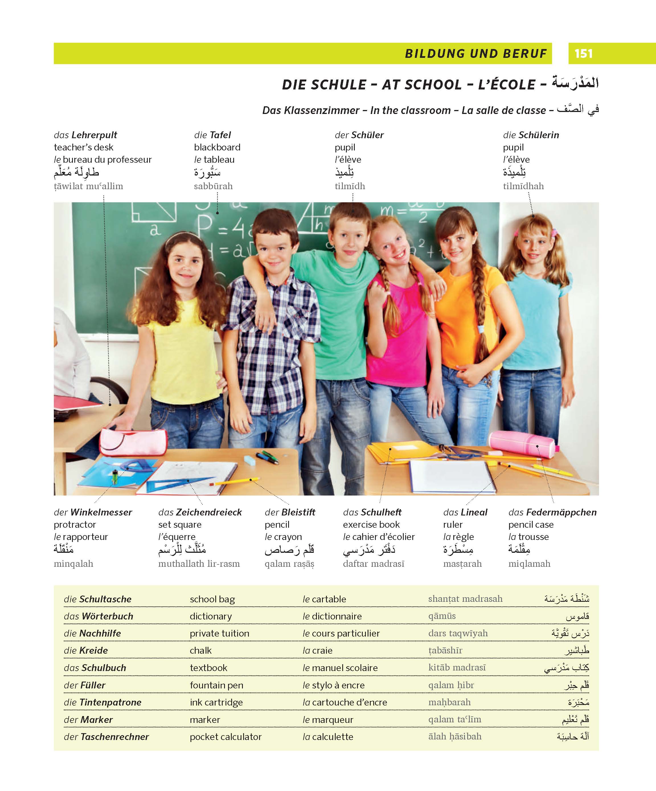 PONS Großes Bildwörterbuch Arabisch - Deutsch + Englisch und Französisch