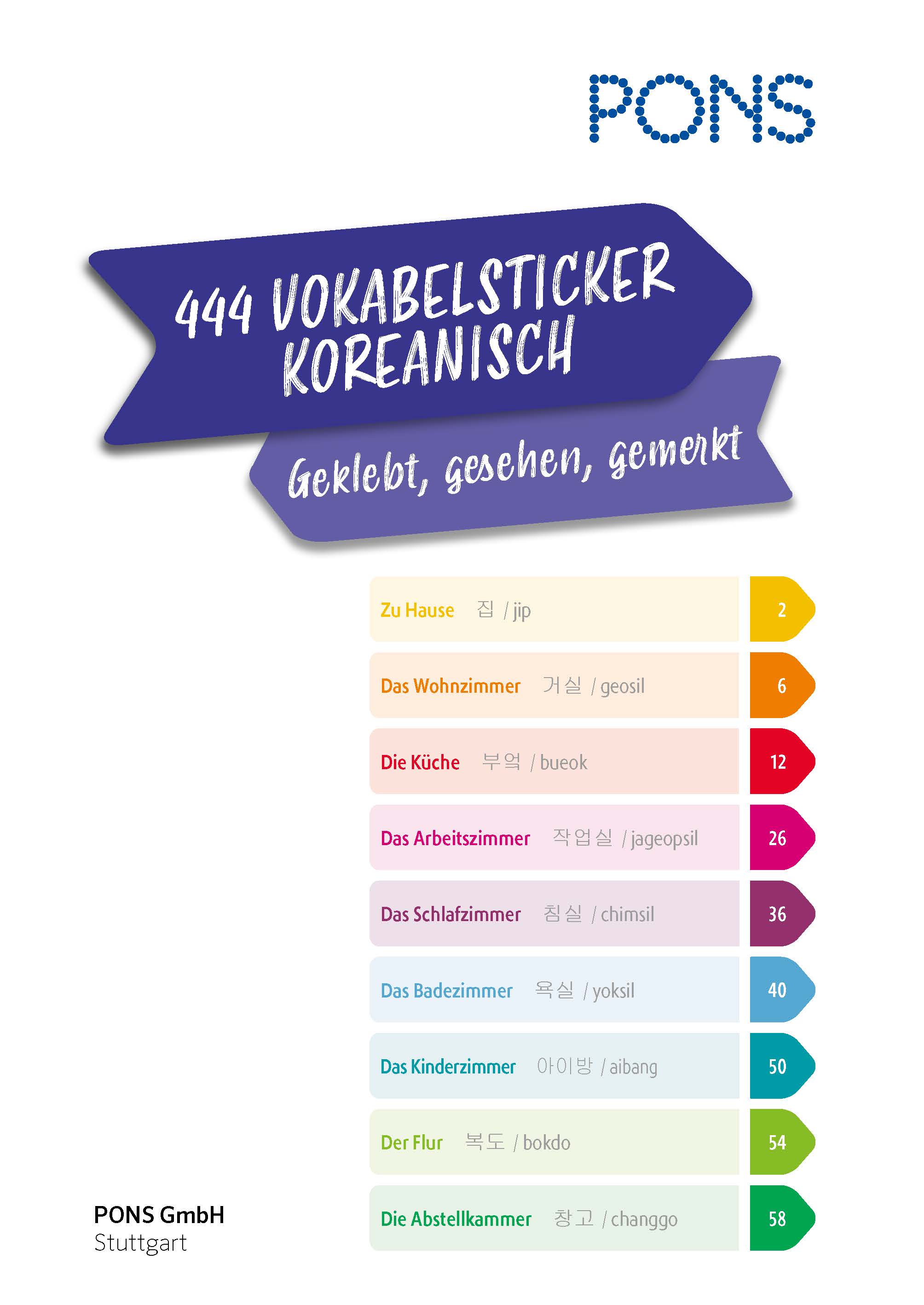 PONS 444 Vokabelsticker Koreanisch