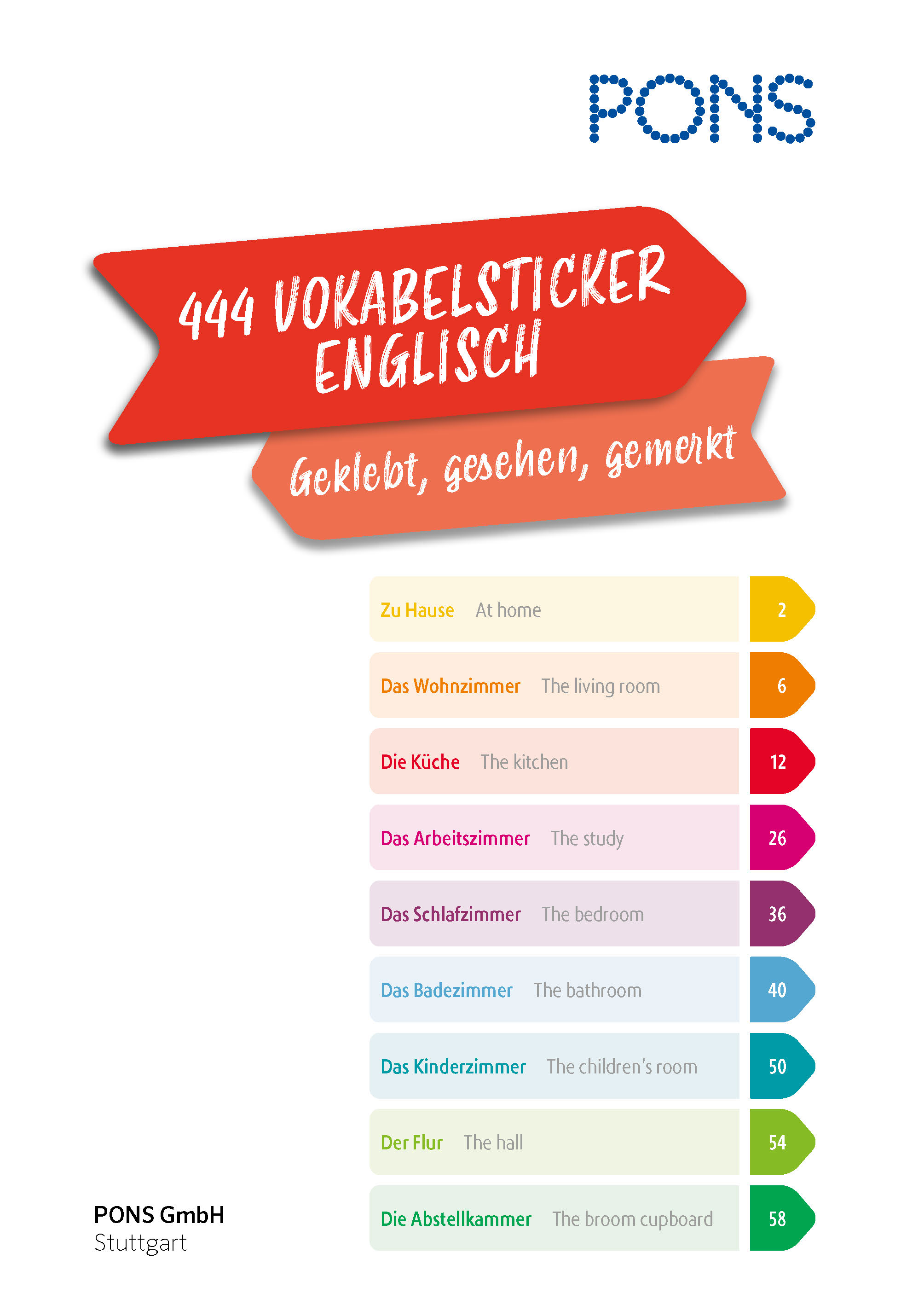 PONS 444 Vokabelsticker Englisch