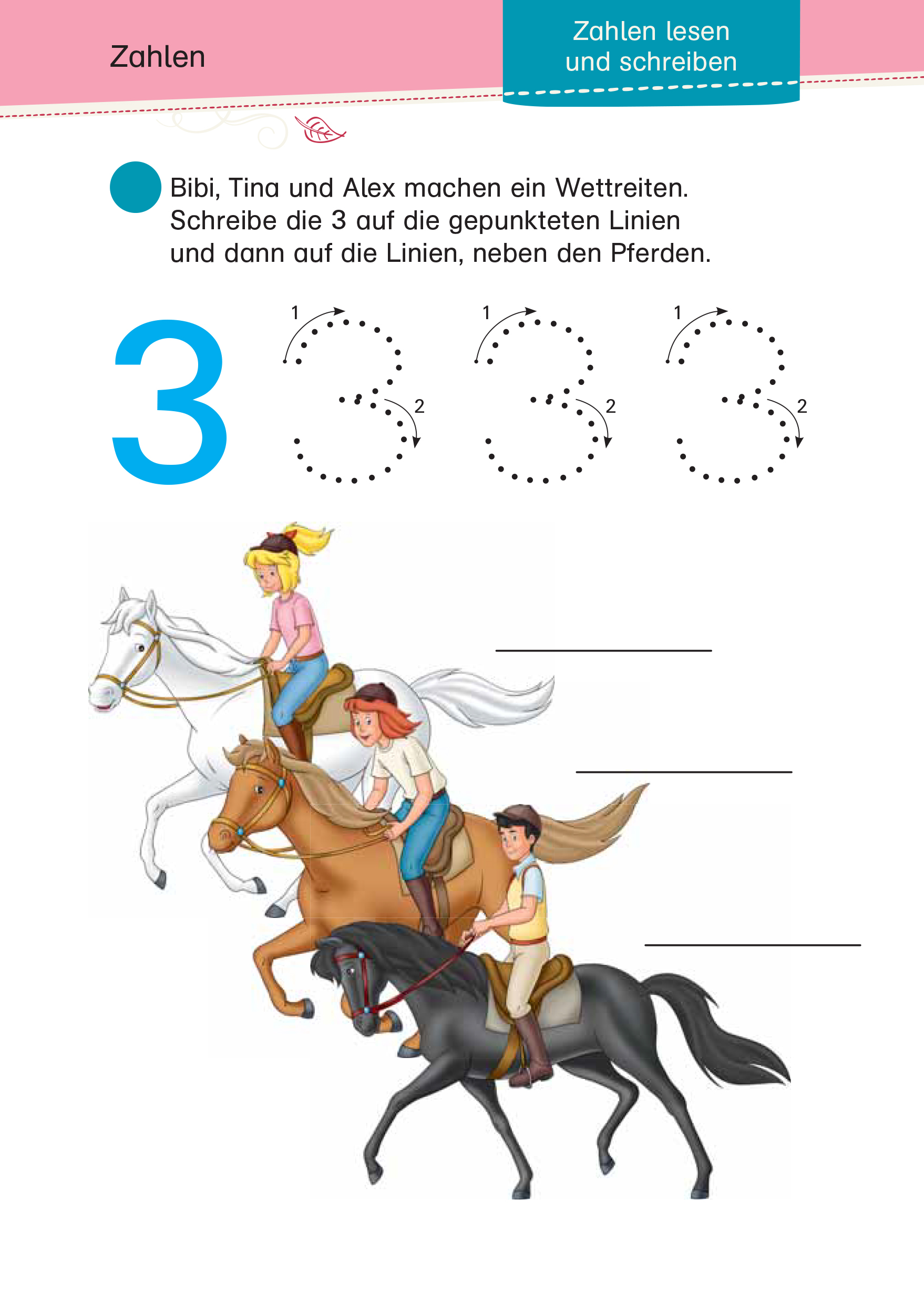 Bibi & Tina: Mein Schulstart-Block Zahlen- und Logikrätsel