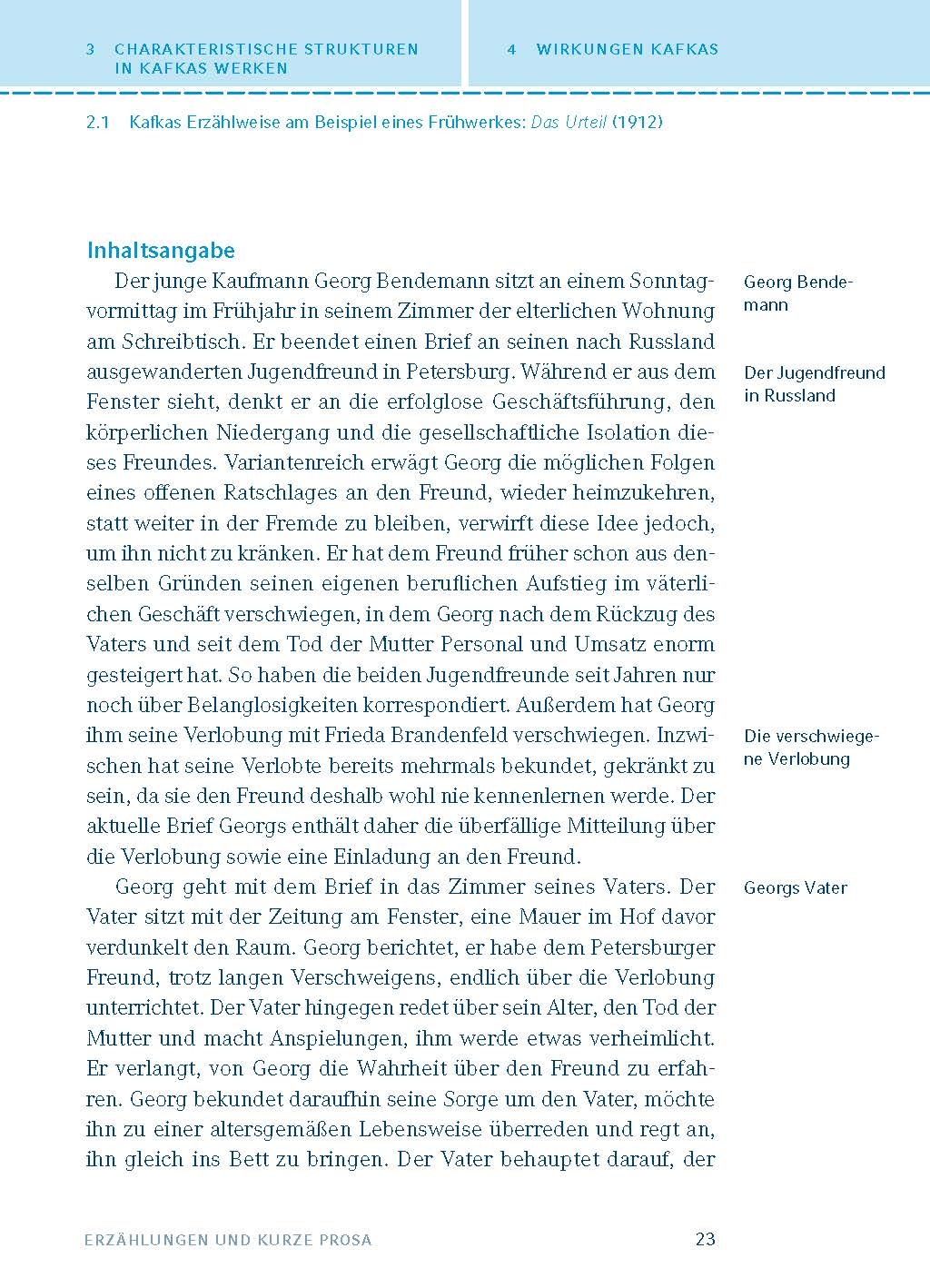 Franz Kafka. Erzählungen und kurze Prosa