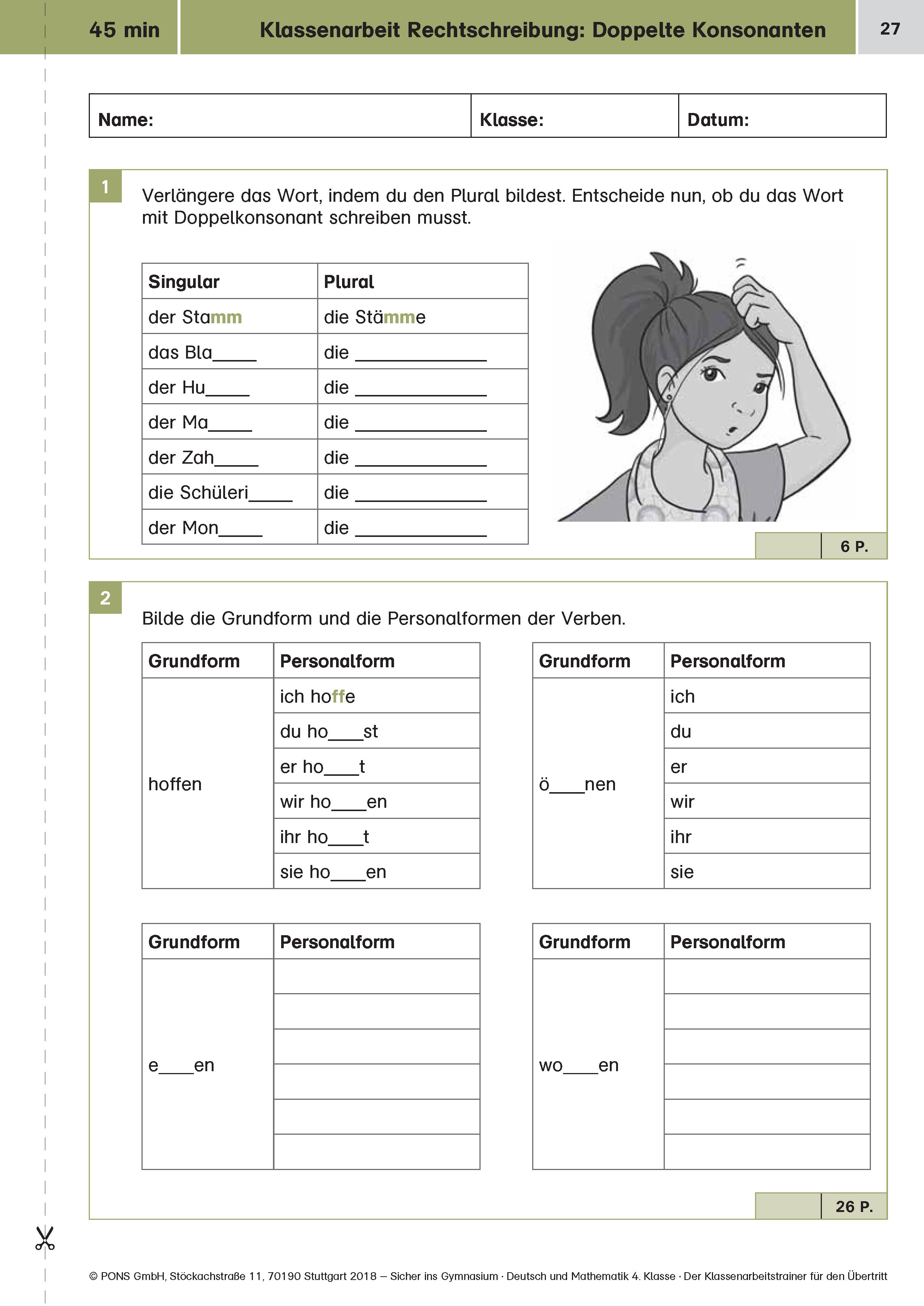 Klett Sicher ins Gymnasium Klassenarbeitstrainer Deutsch und Mathematik 4. Klasse