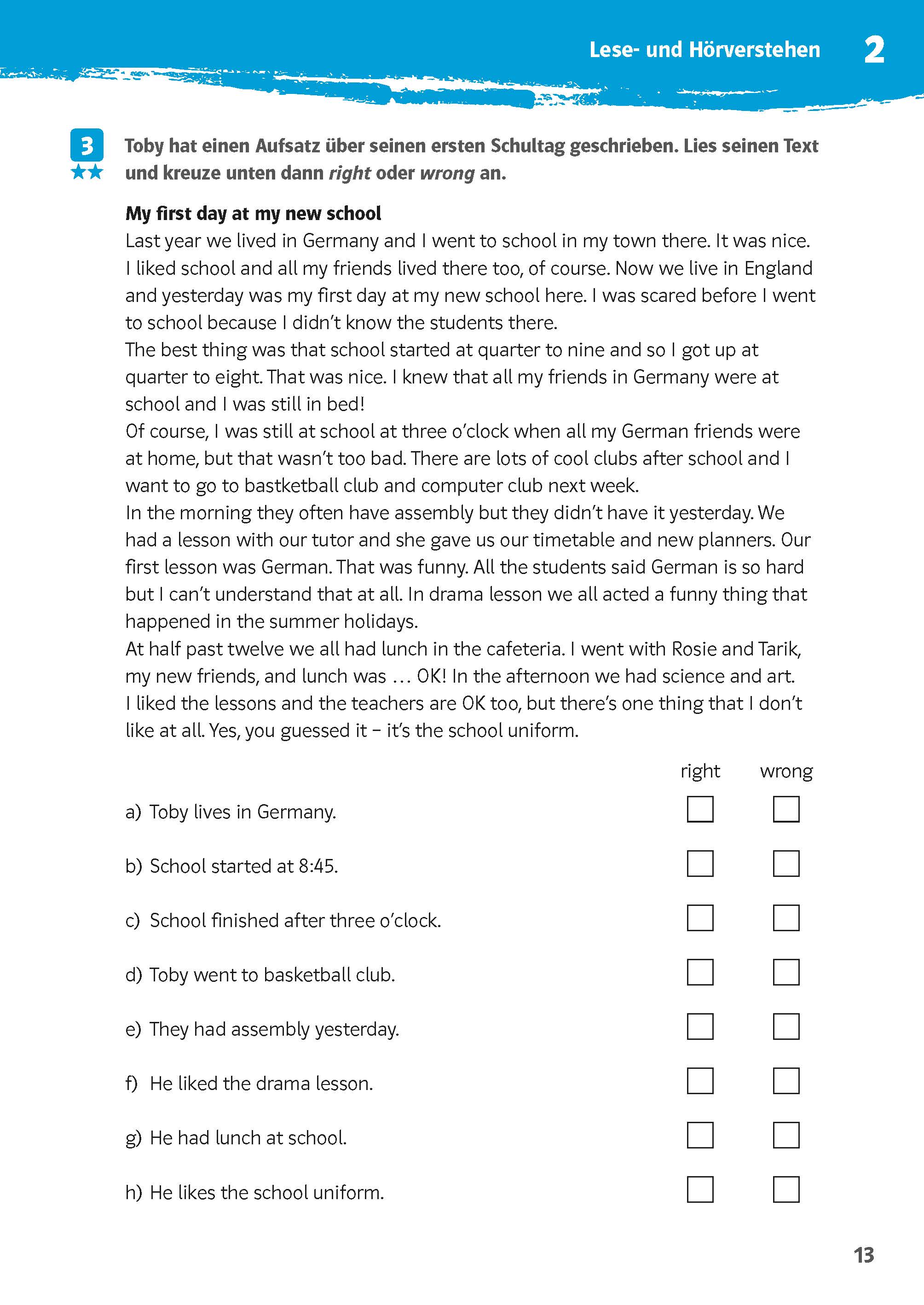 Klett 10-Minuten-Training Englisch Lese- und Hörverstehen 6. Klasse