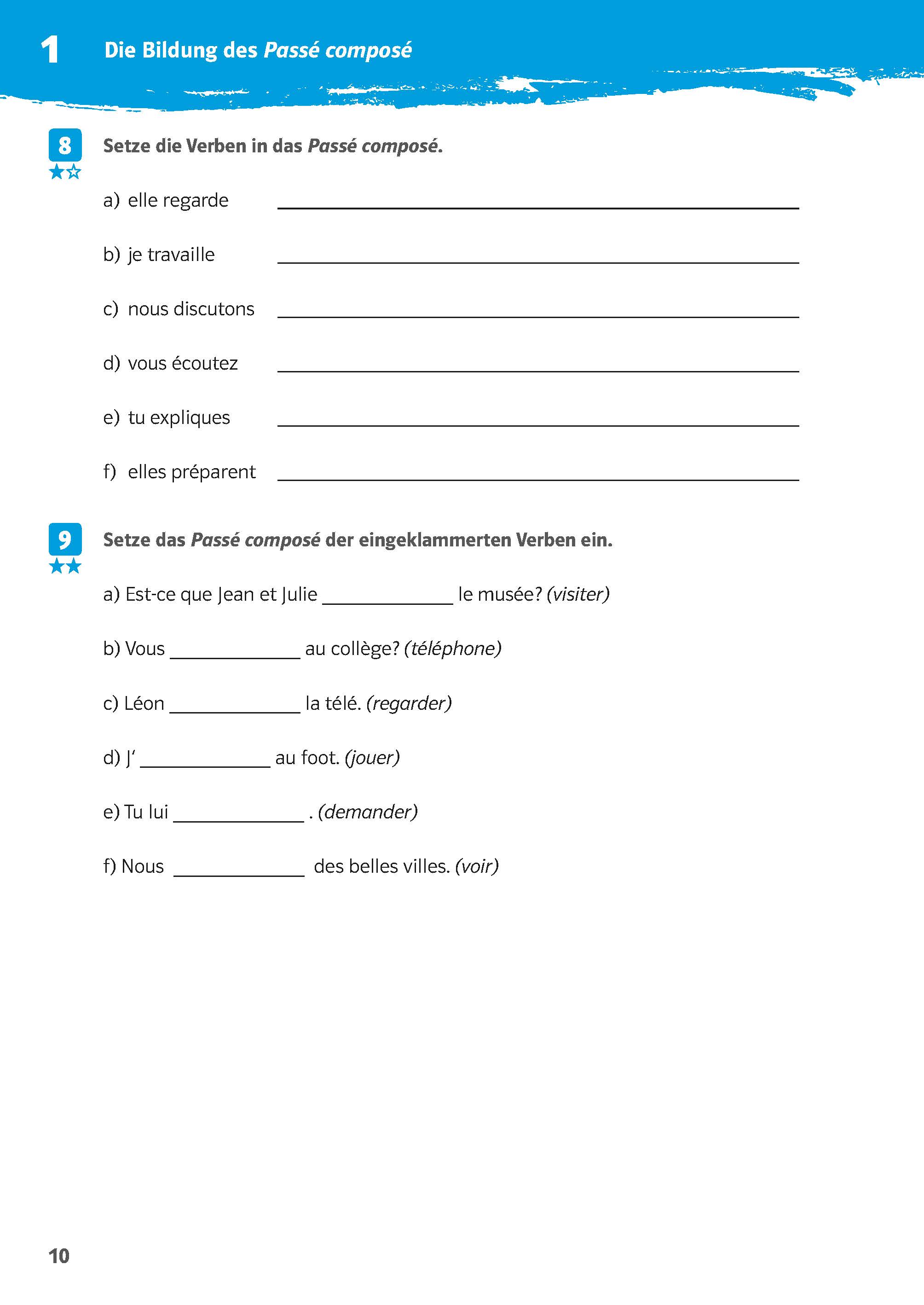 Klett 10-Minuten-Training Französisch Grammatik Passé composé und Imparfait 1./2. Lernjahr