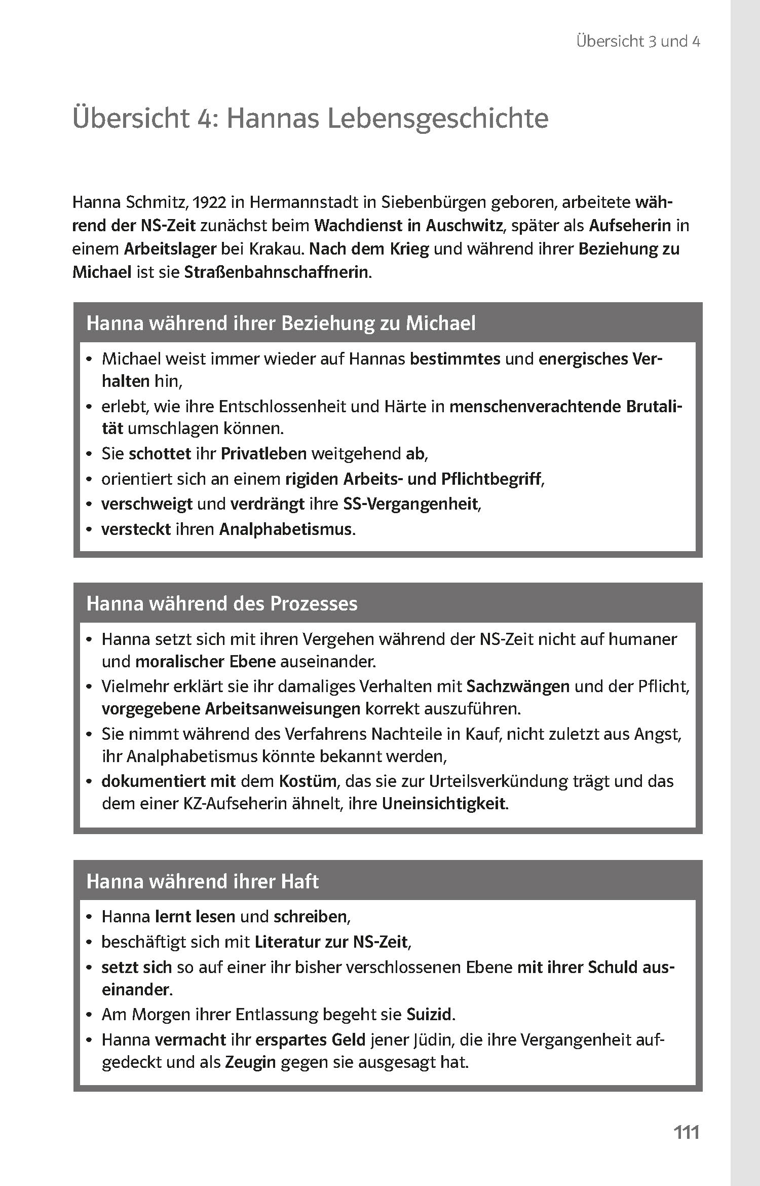 Klett Lektürehilfen Bernhard Schlink, Der Vorleser