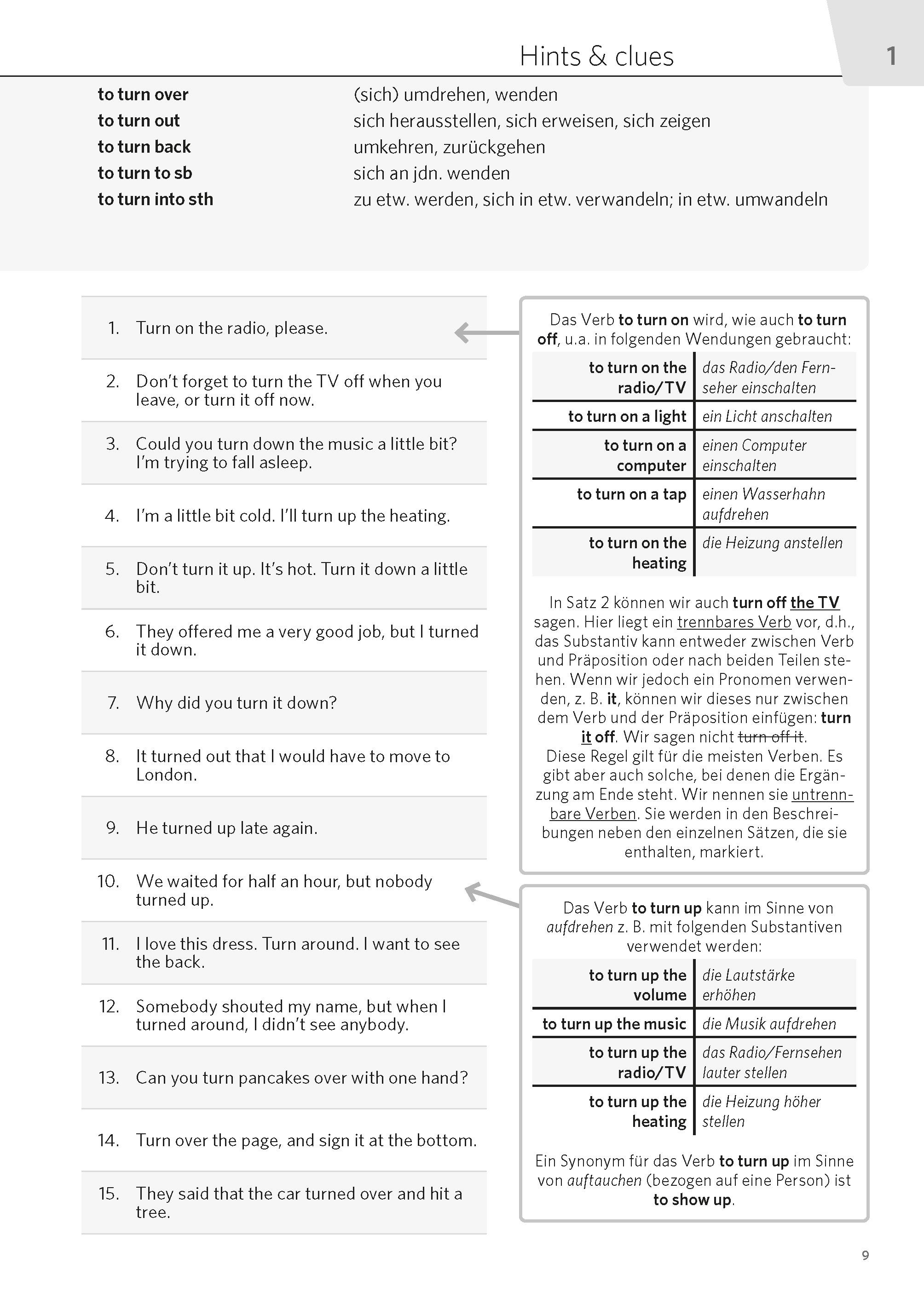 PONS Satz für Satz Phrasal Verbs Englisch