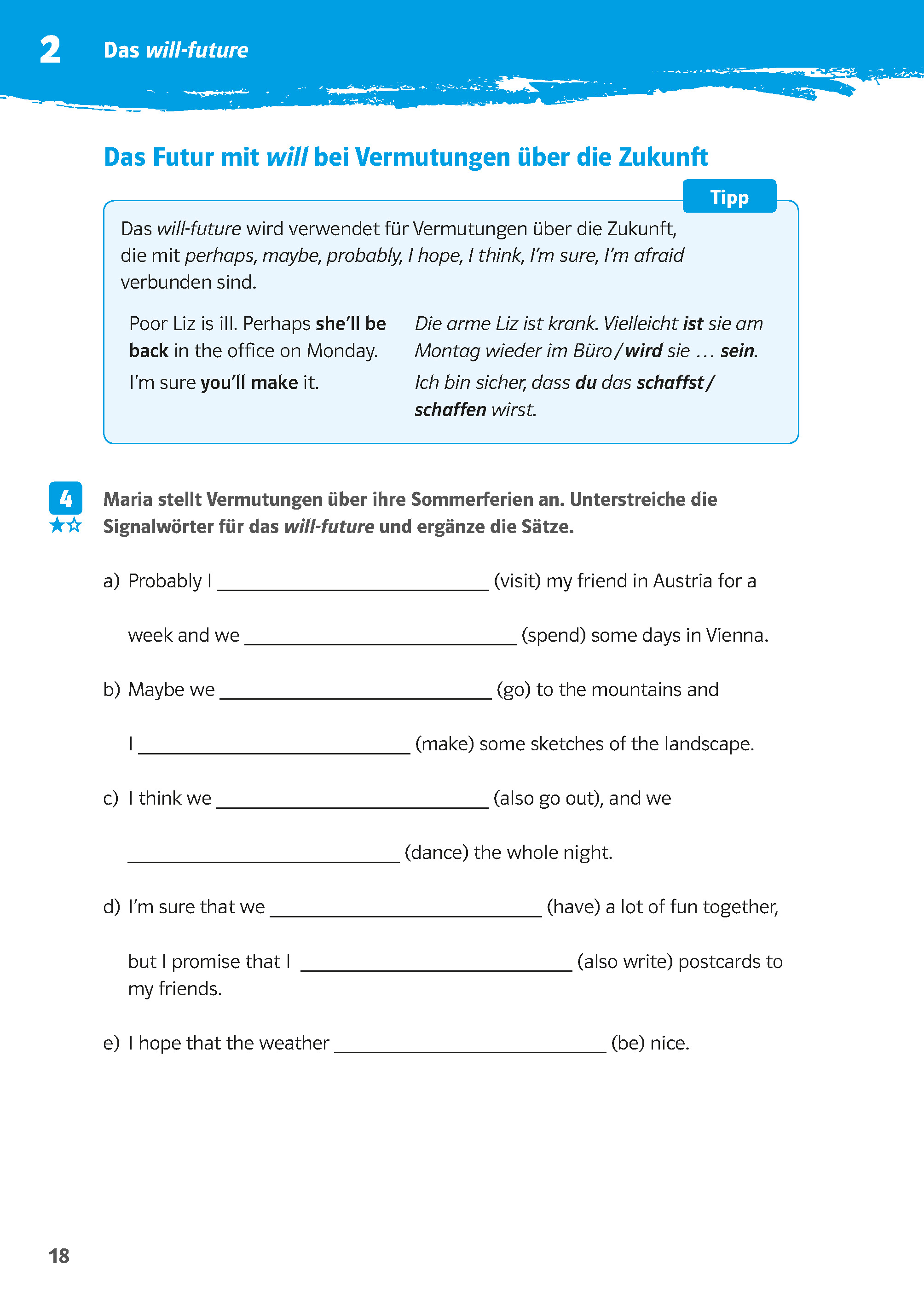 Klett 10-Minuten-Training Englisch Grammatik Future Tenses 6.- 8. Klasse