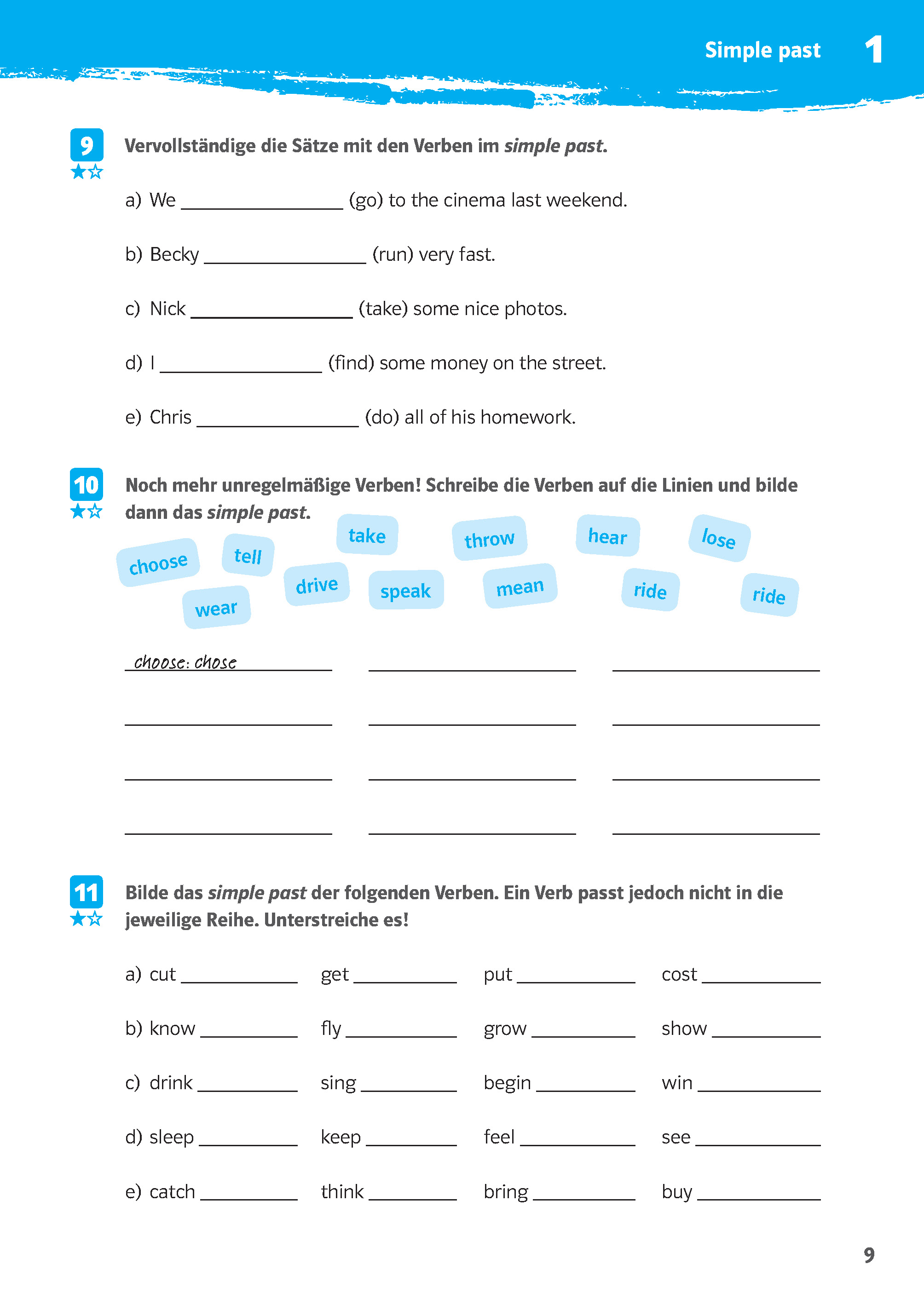 Klett 10-Minuten-Training Englisch Grammatik Simple Past und Present Perfect 6./7. Klasse