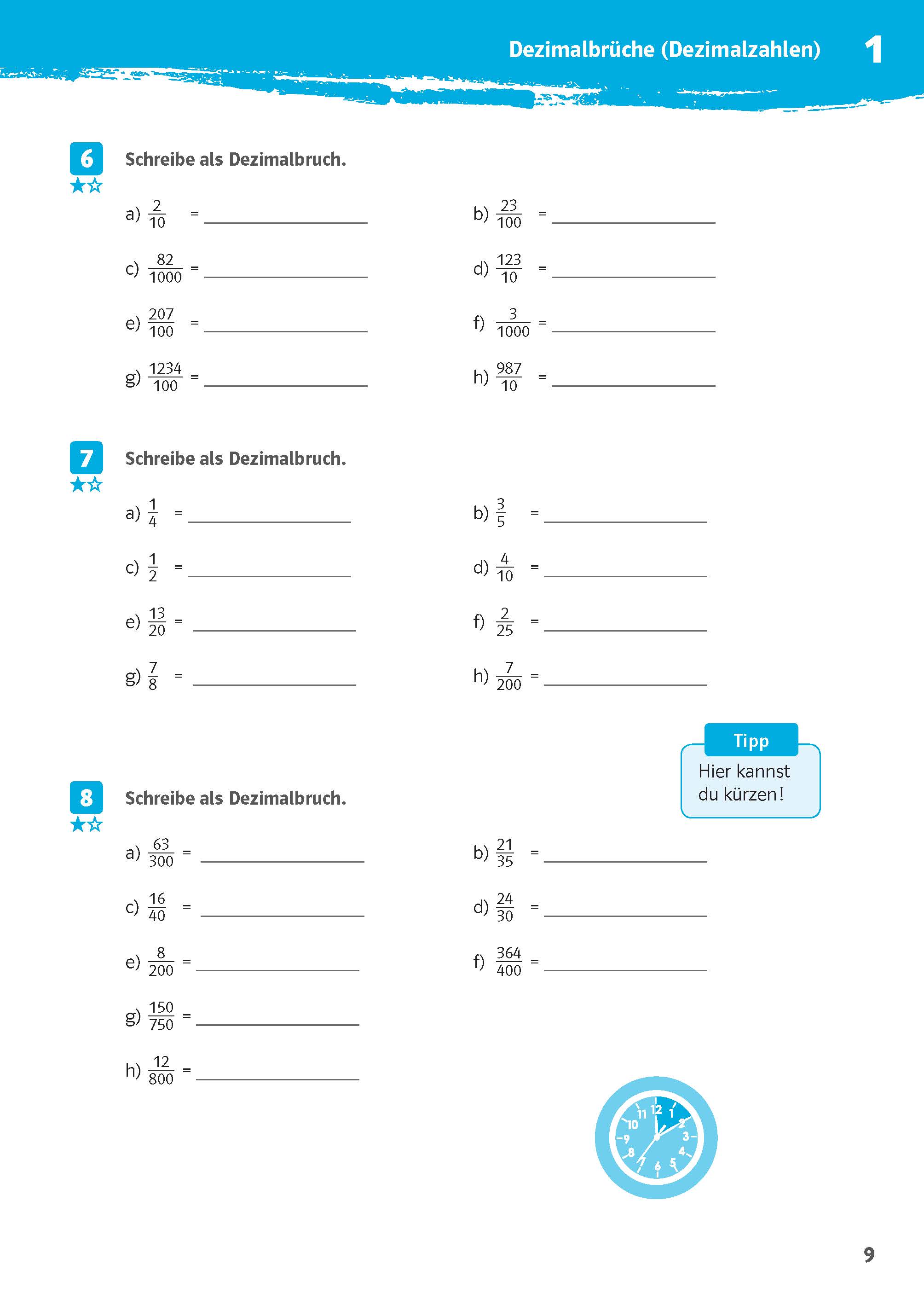 Klett 10-Minuten-Training Mathematik Rechnen mit Dezimalbrüchen 6. Klasse