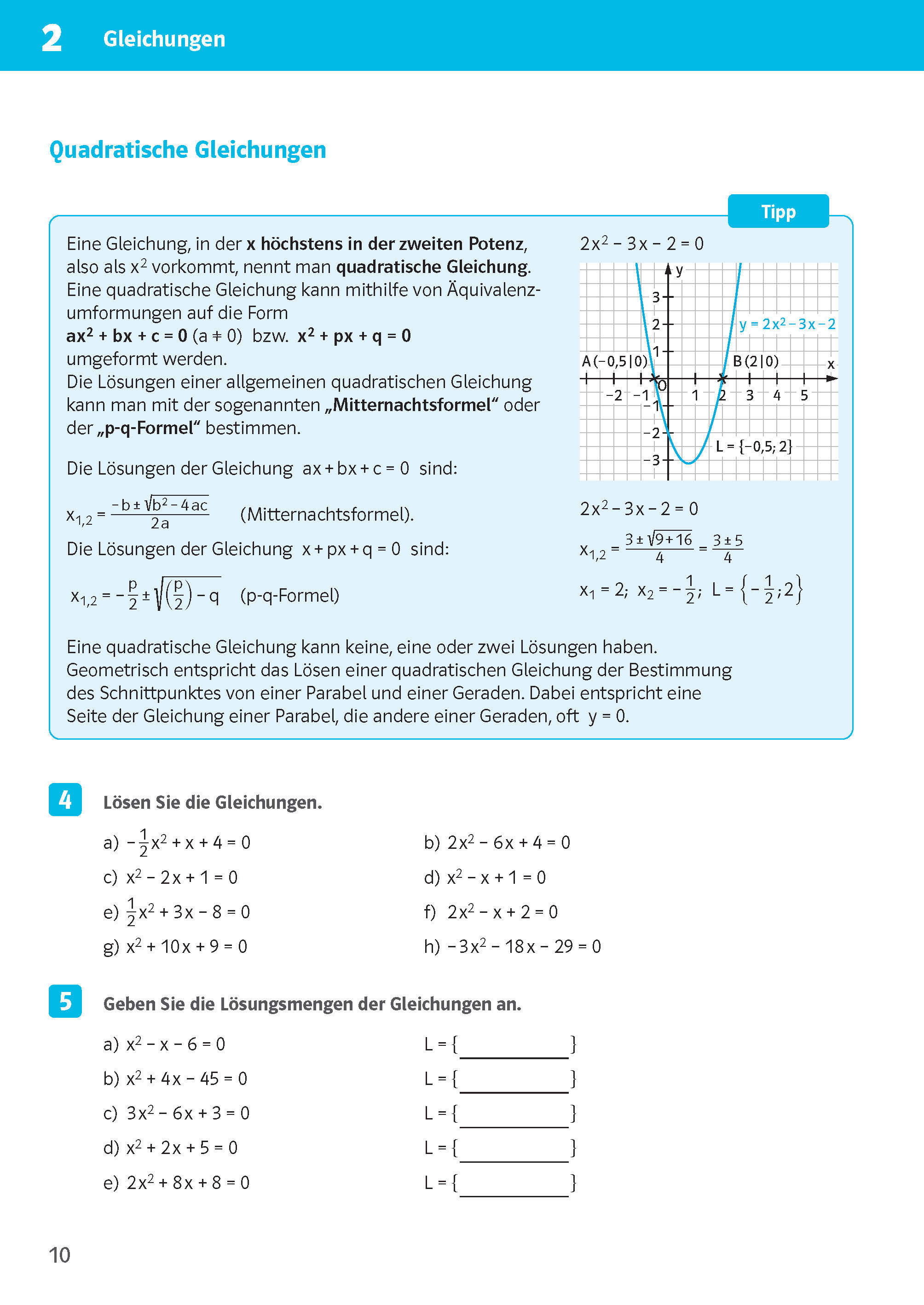 Klett Sicher im Abi 10-Minuten-Training Oberstufe Mathematik Gleichungen