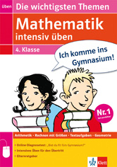 Buntes deutsches Arbeitsheft für die 4. Klasse mit Illustrationen eines Mädchens und eines Jungen, mit Text, der intensives Üben für den Übergang zum Gymnasium fördert.