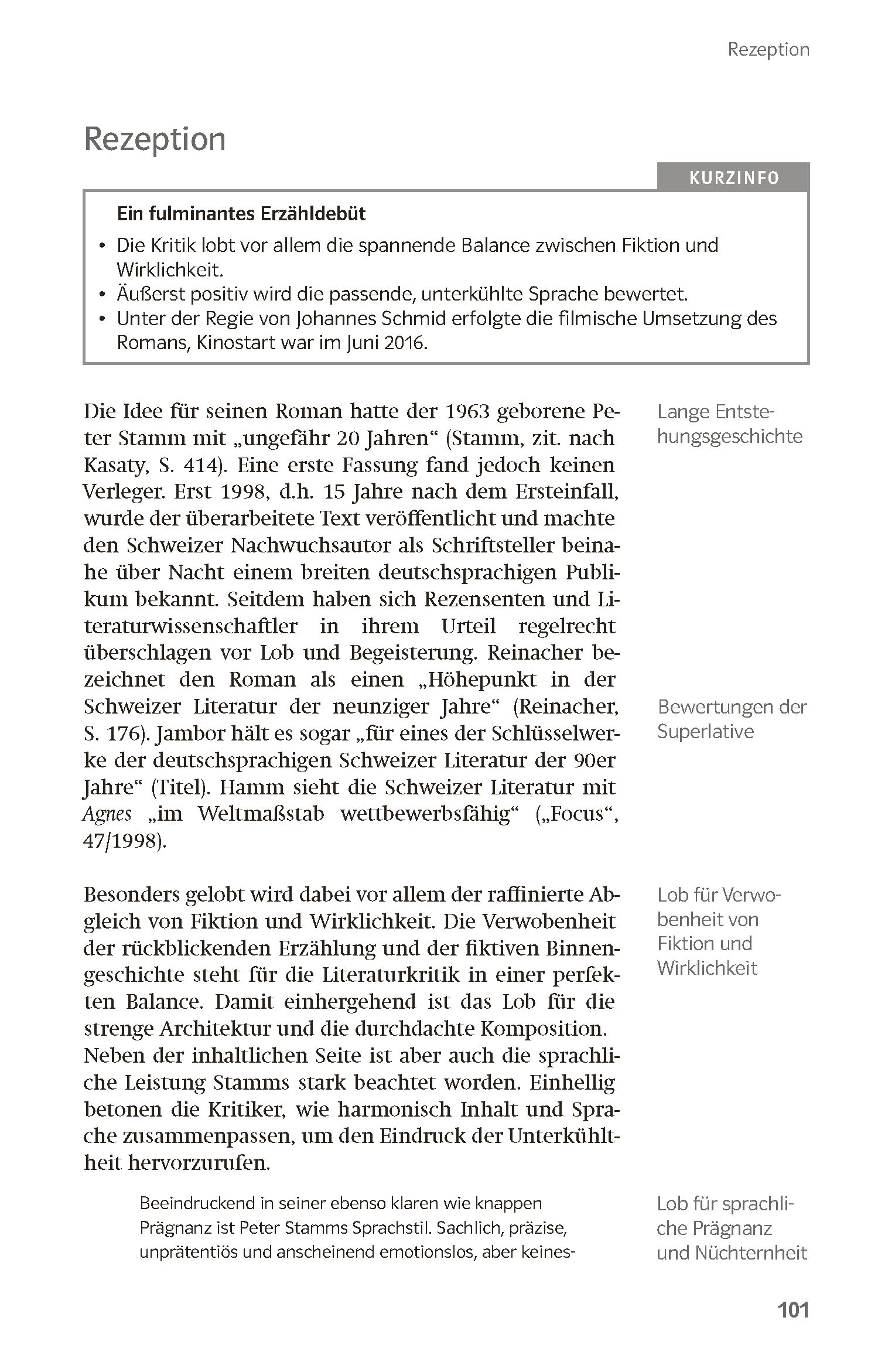 Klett Lektürehilfen Peter Stamm, Agnes