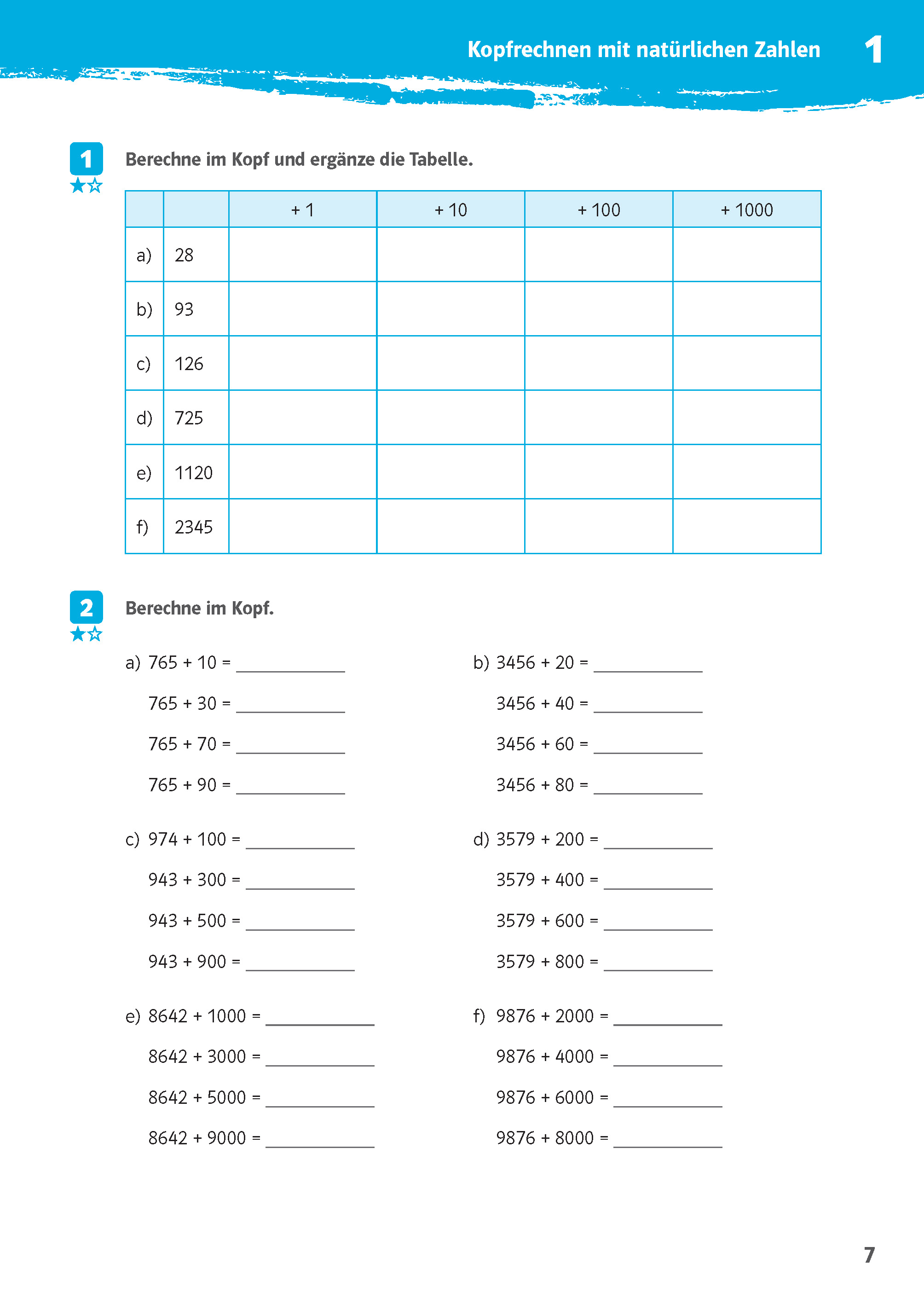 Klett 10-Minuten-Training Mathematik Kopfrechnen 5. Klasse