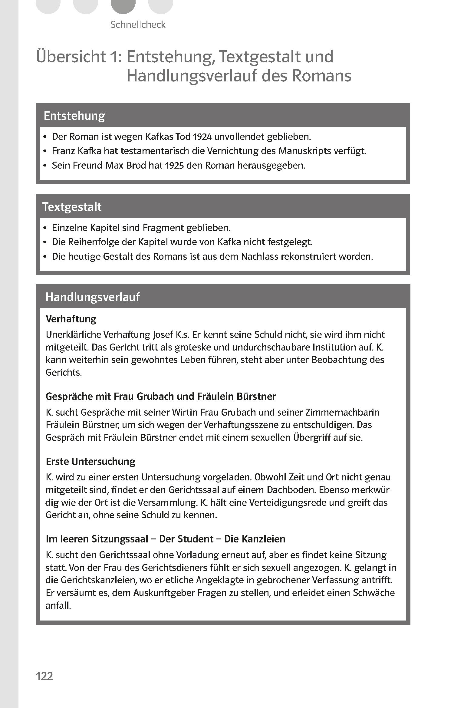 Klett Lektürehilfen Franz Kafka, Der Proceß