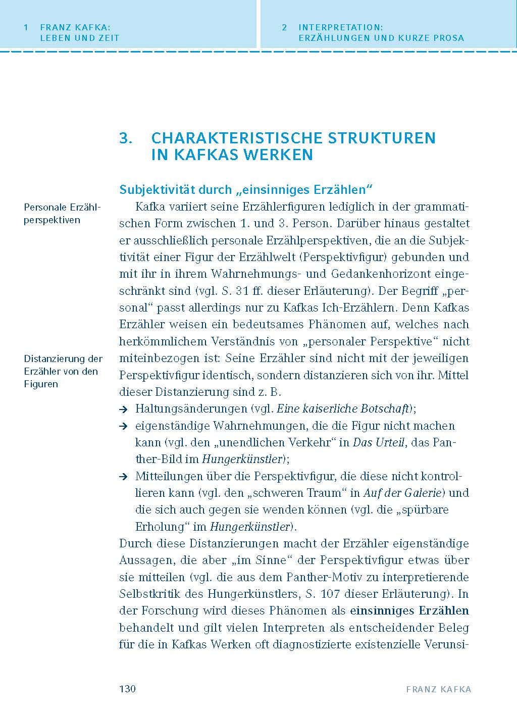 Franz Kafka. Erzählungen und kurze Prosa