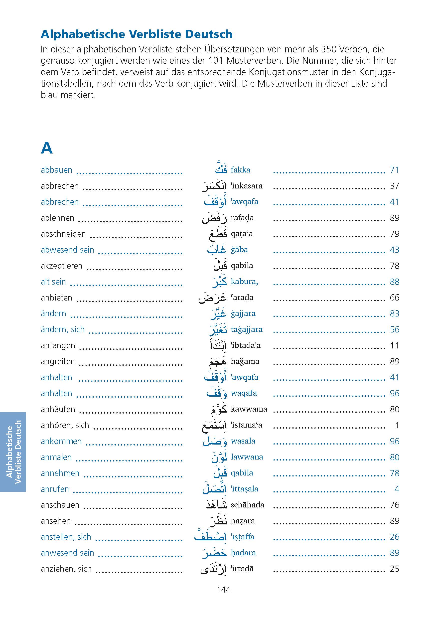 PONS Verbtabellen Arabisch