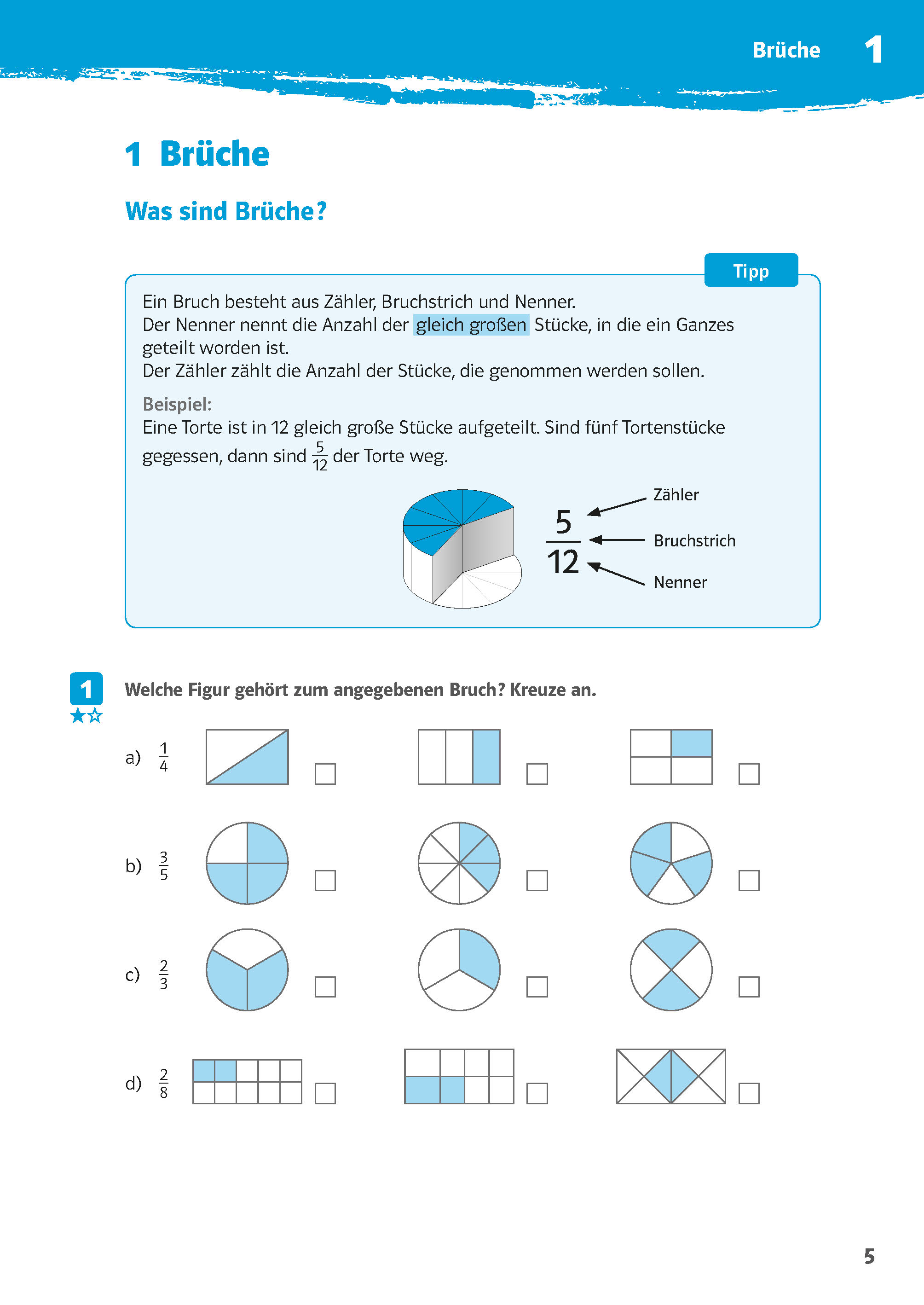 Klett 10-Minuten-Training Mathematik Rechnen mit Brüchen 5./6. Klasse