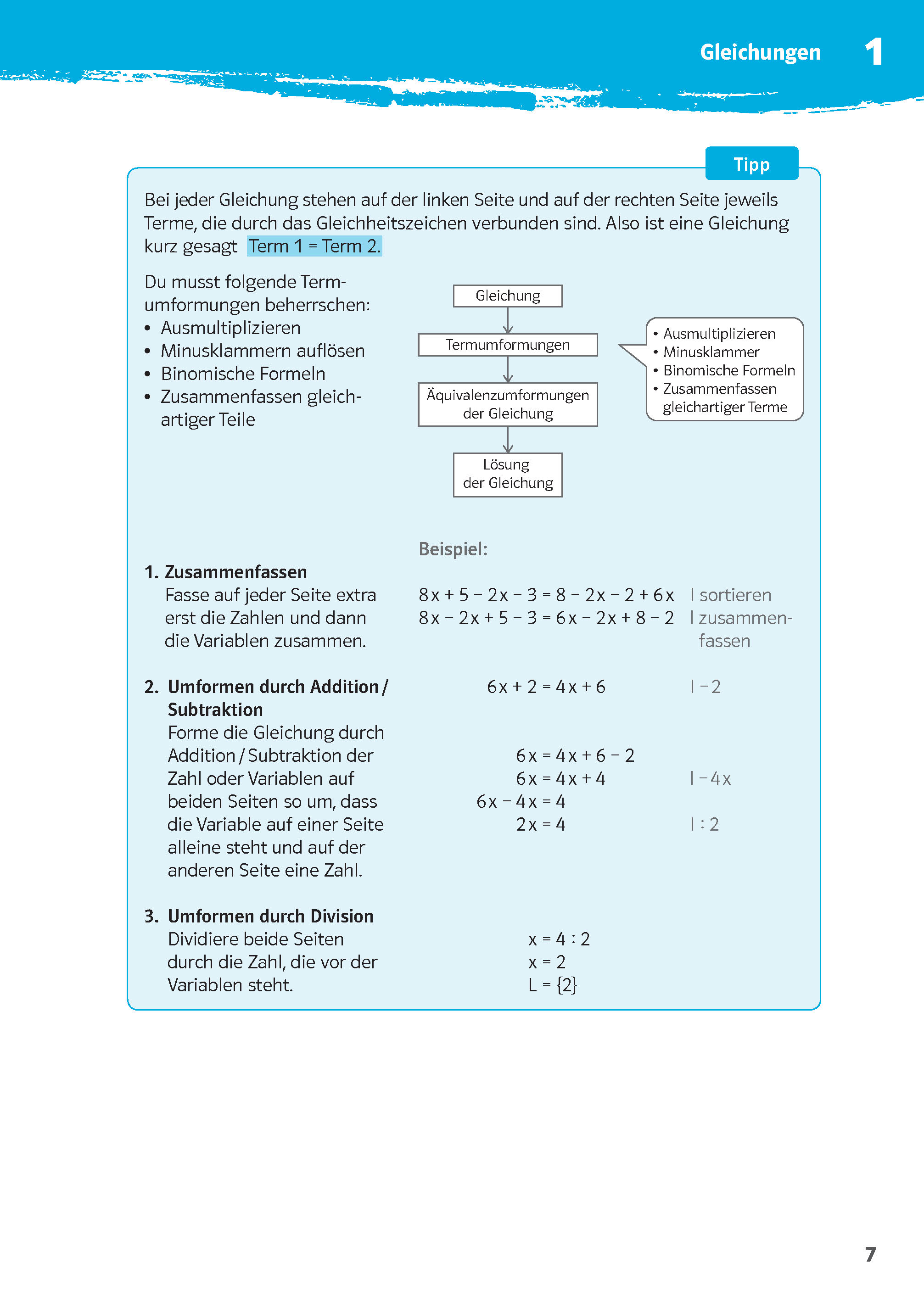Klett 10-Minuten-Training Mathematik Lineare Gleichungssysteme  8.-10. Klasse