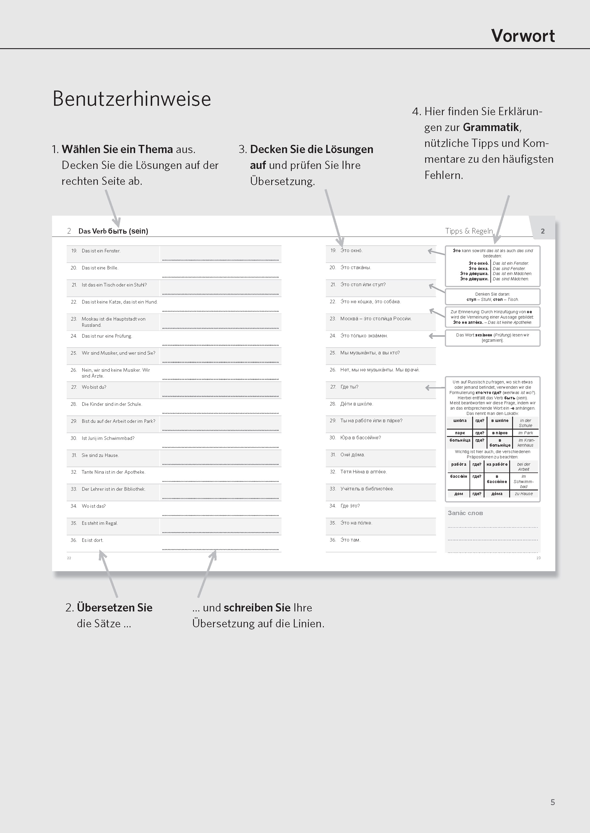 PONS Satz für Satz Russisch Grammatik A1