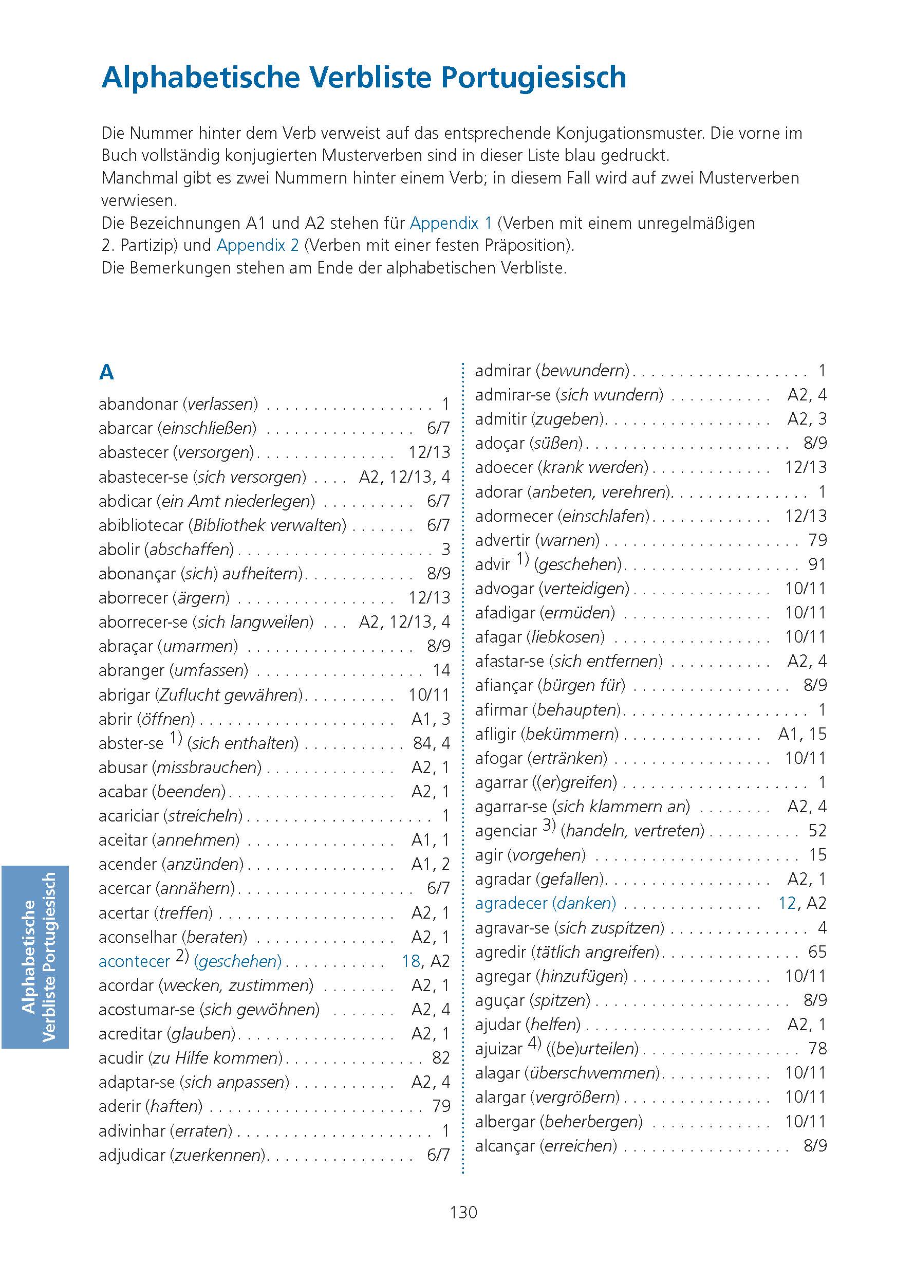 PONS Verbtabellen Portugiesisch