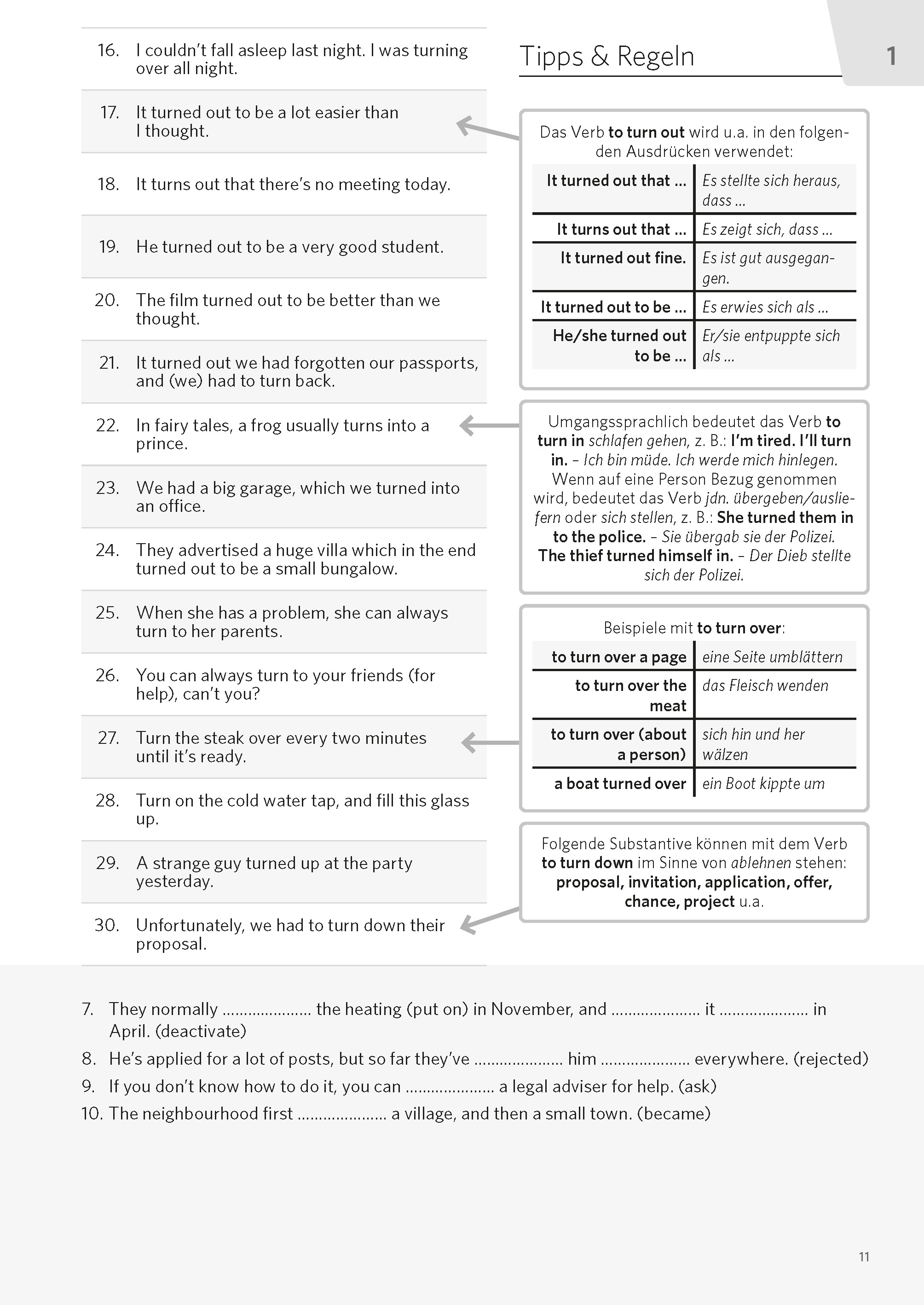 PONS Satz für Satz Phrasal Verbs Englisch