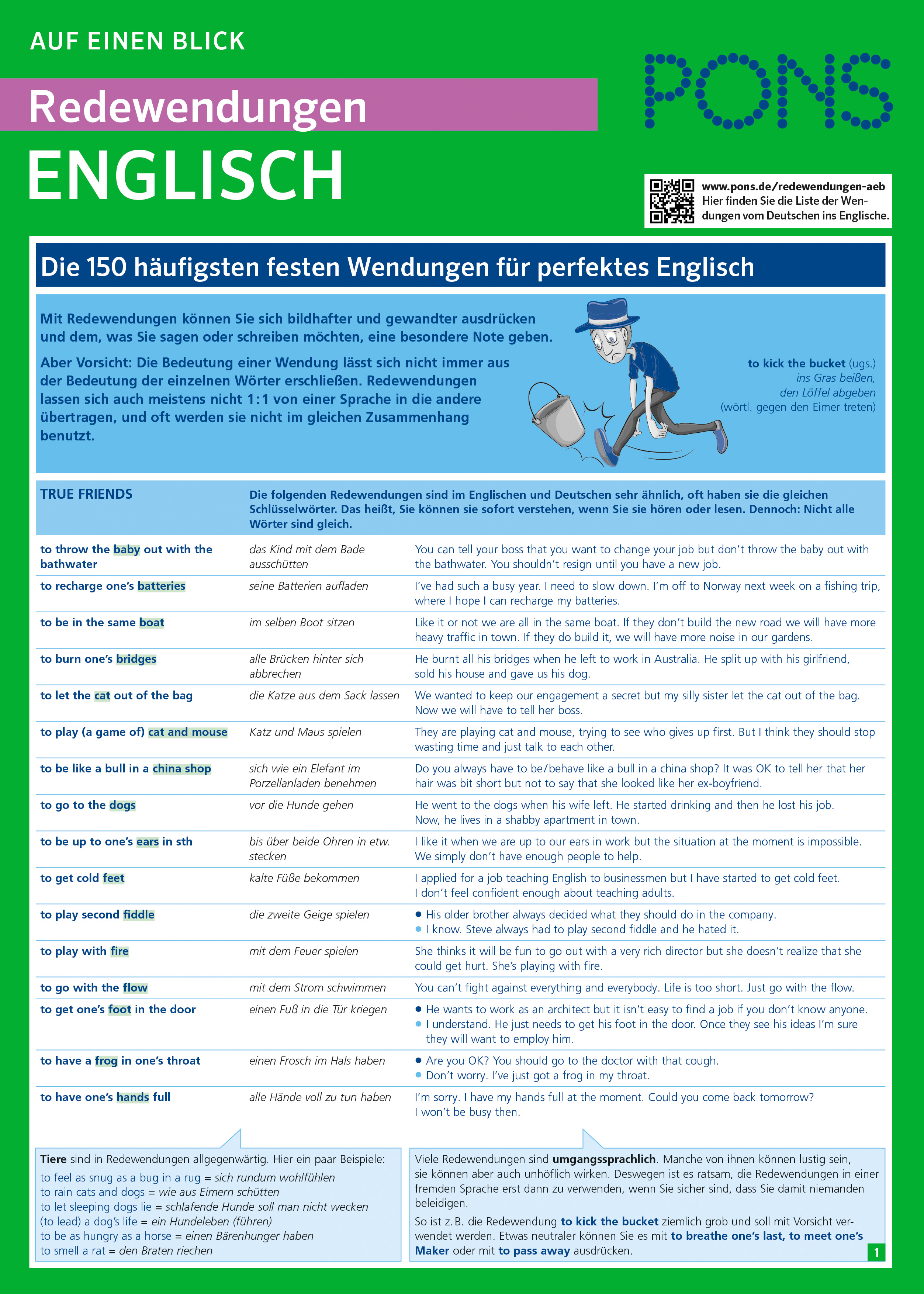 PONS Redewendungen auf einen Blick Englisch