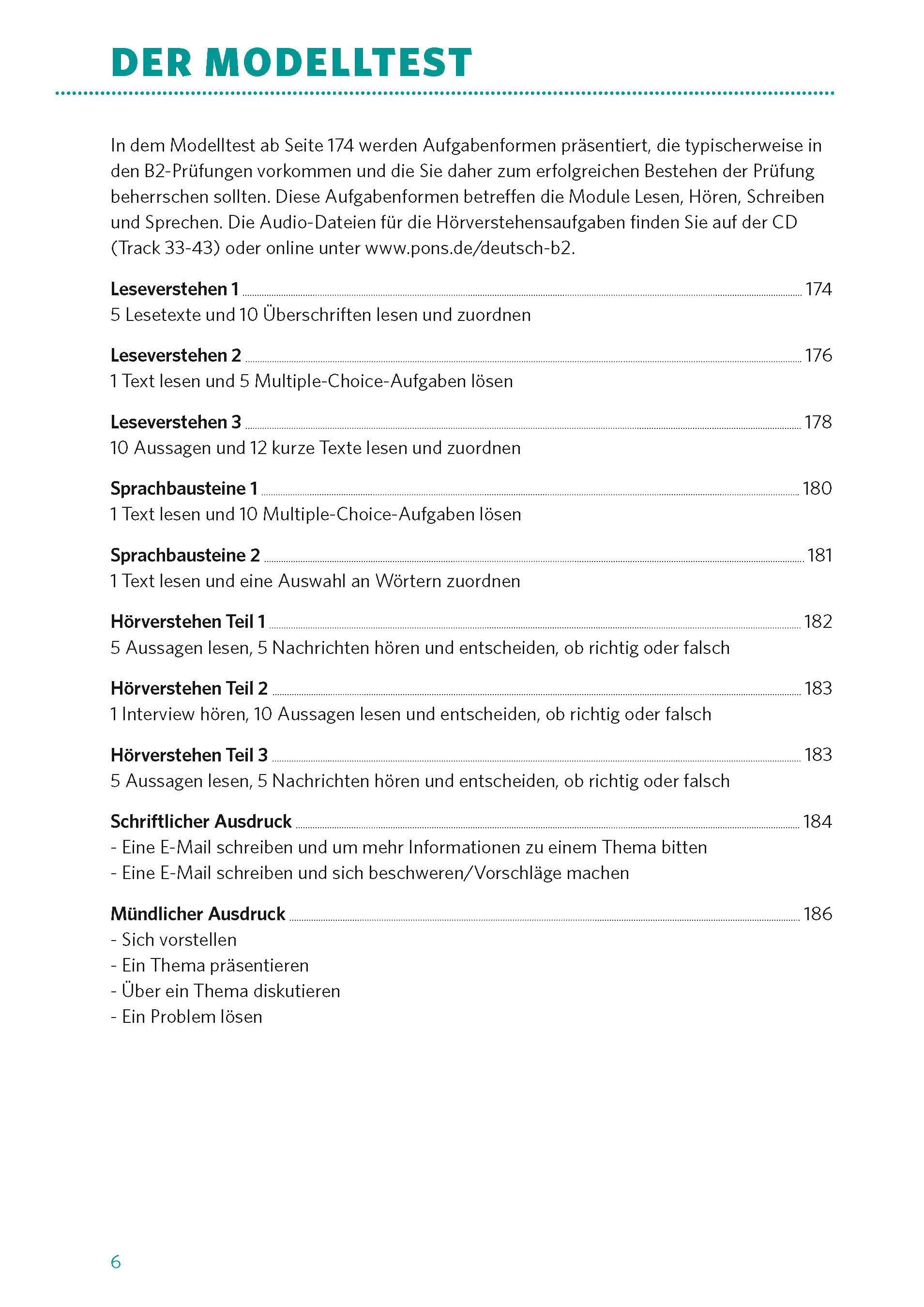 PONS Prüfungstraining Deutsch B2