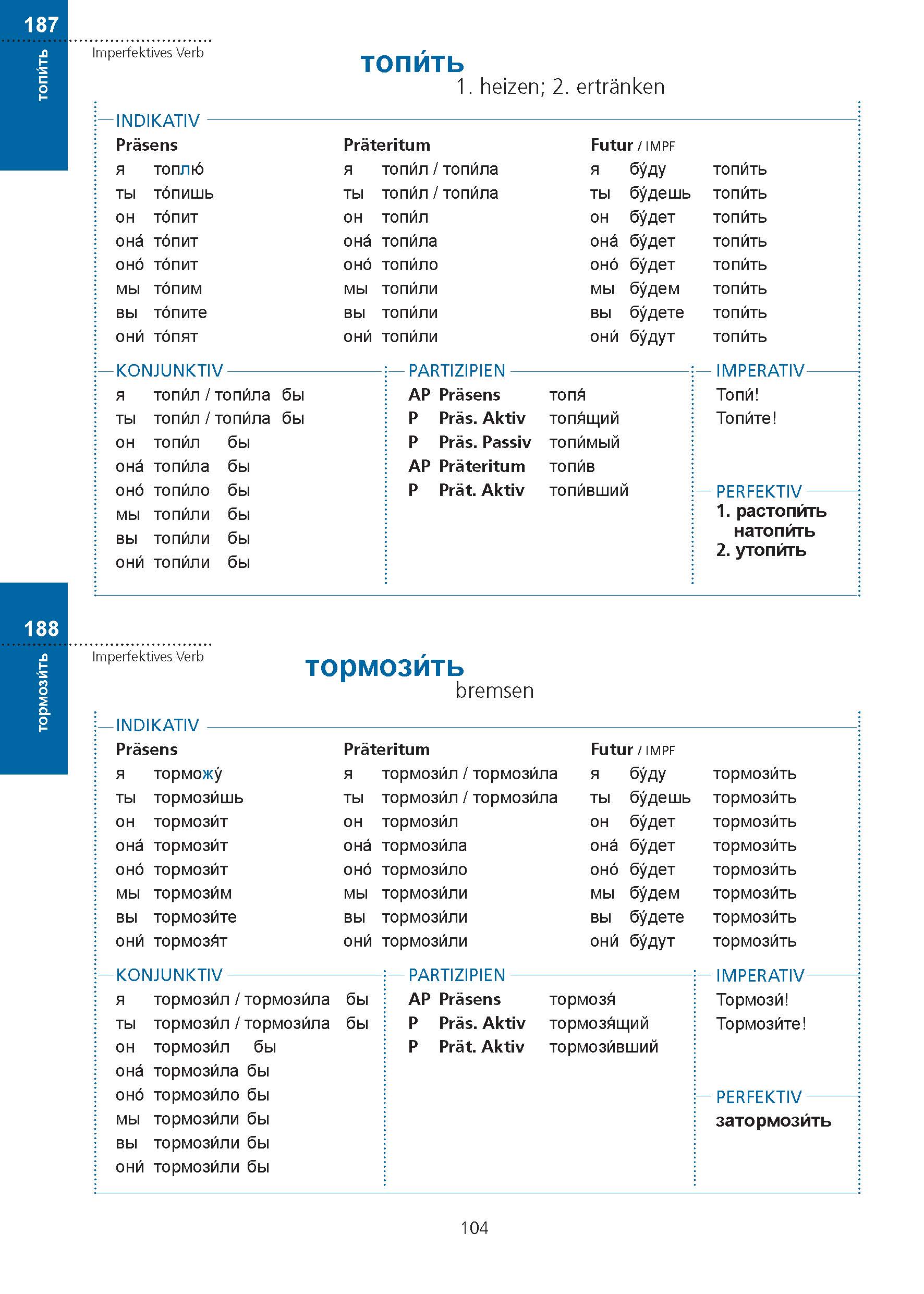 PONS Verbtabellen Russisch