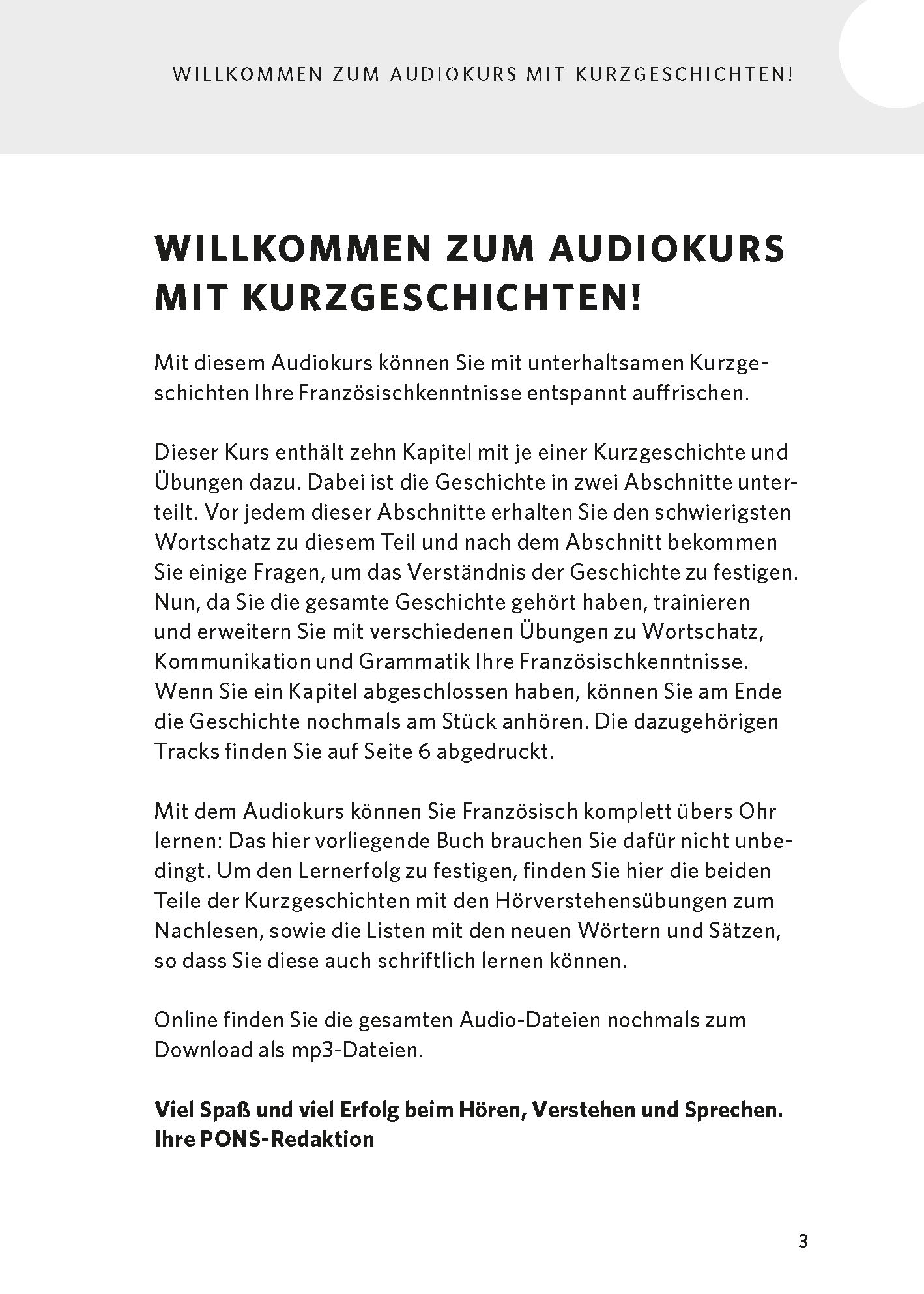 PONS Französisch lernen mit Kurzgeschichten