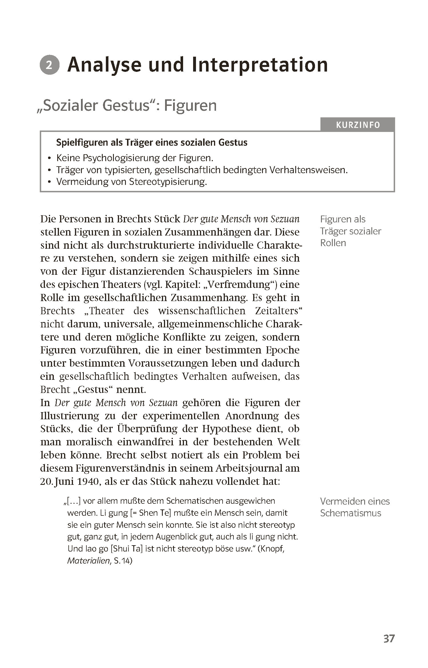 Klett Lektürehilfen Bertolt Brecht, Der gute Mensch von Sezuan