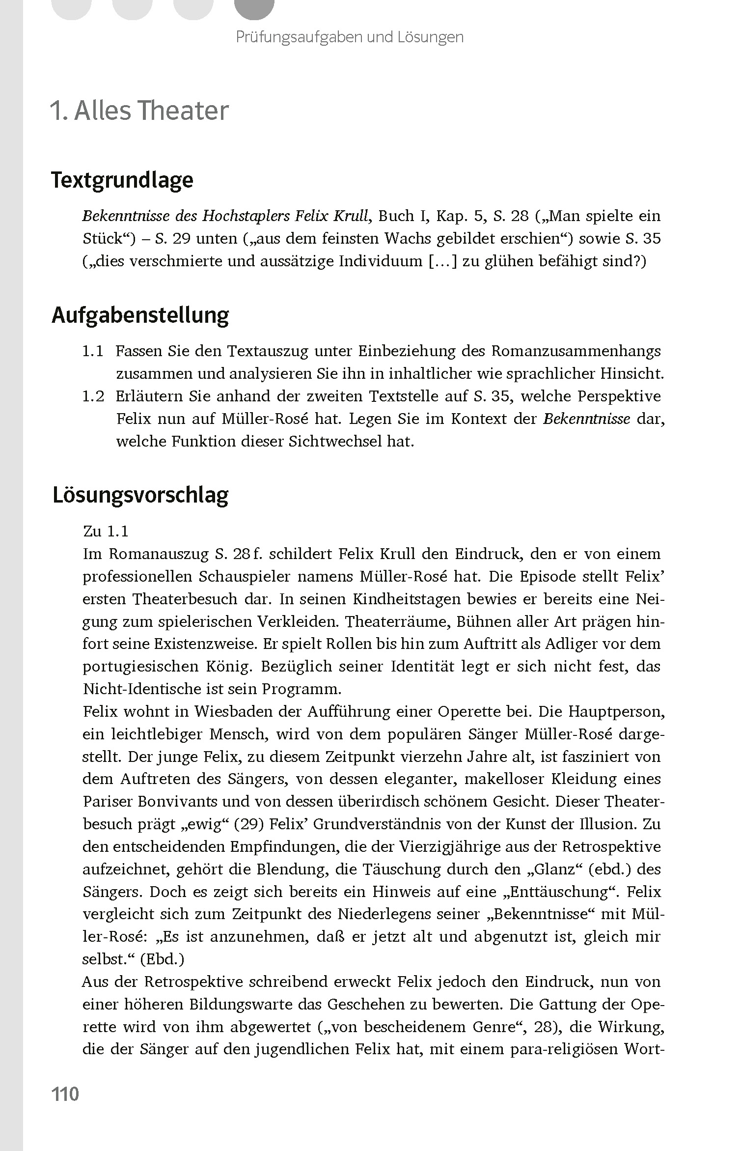 Klett Lektürehilfen Thomas Mann, Bekenntnisse des Hochstaplers Felix Krull