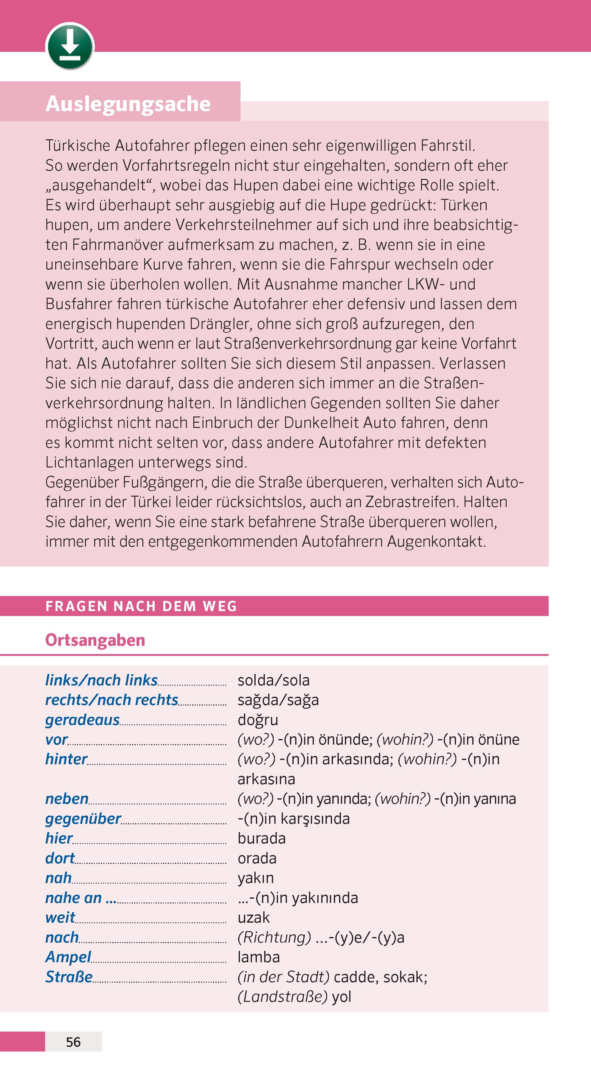 Ein deutschsprachiger Informationsflyer erklärt den richtigen Gebrauch der Autohupen mit hervorgehobenen Abschnitten und Regeln für das Hupen im Straßenverkehr.