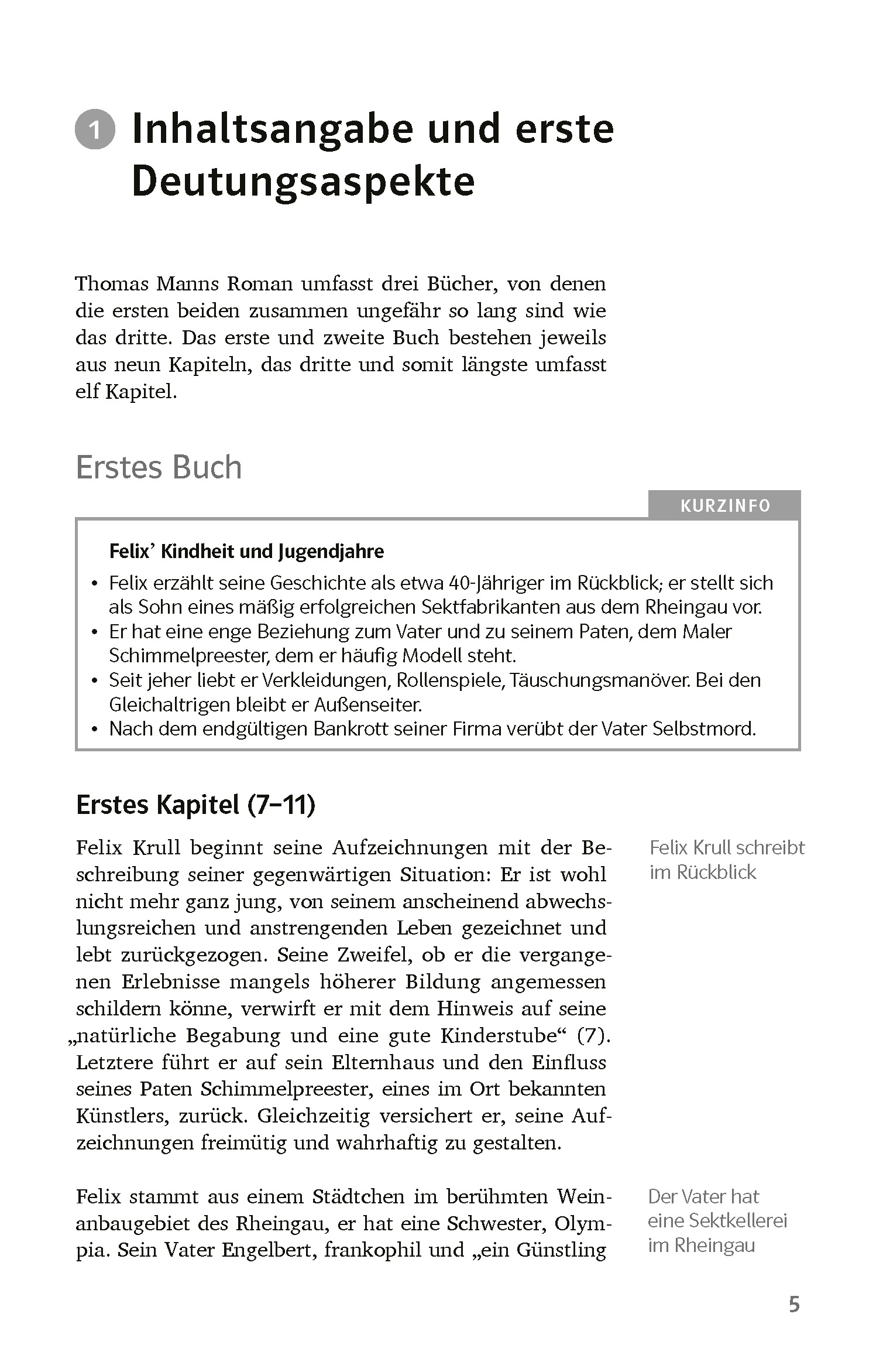 Klett Lektürehilfen Thomas Mann, Bekenntnisse des Hochstaplers Felix Krull