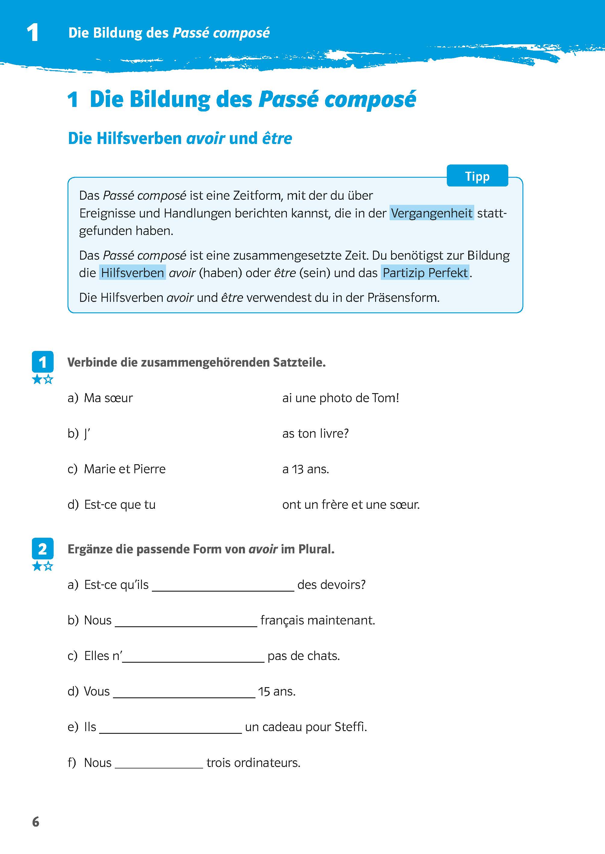 Klett 10-Minuten-Training Französisch Grammatik Passé composé und Imparfait 1./2. Lernjahr
