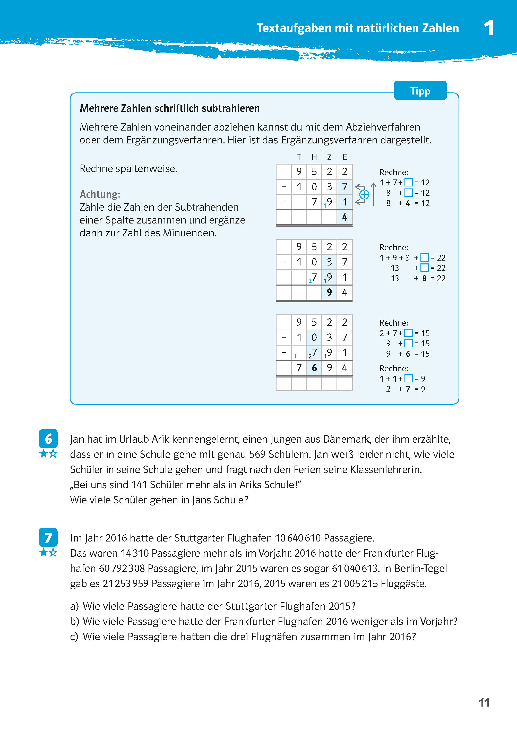Klett 10-Minuten-Training Mathematik Textaufgaben 5. Klasse