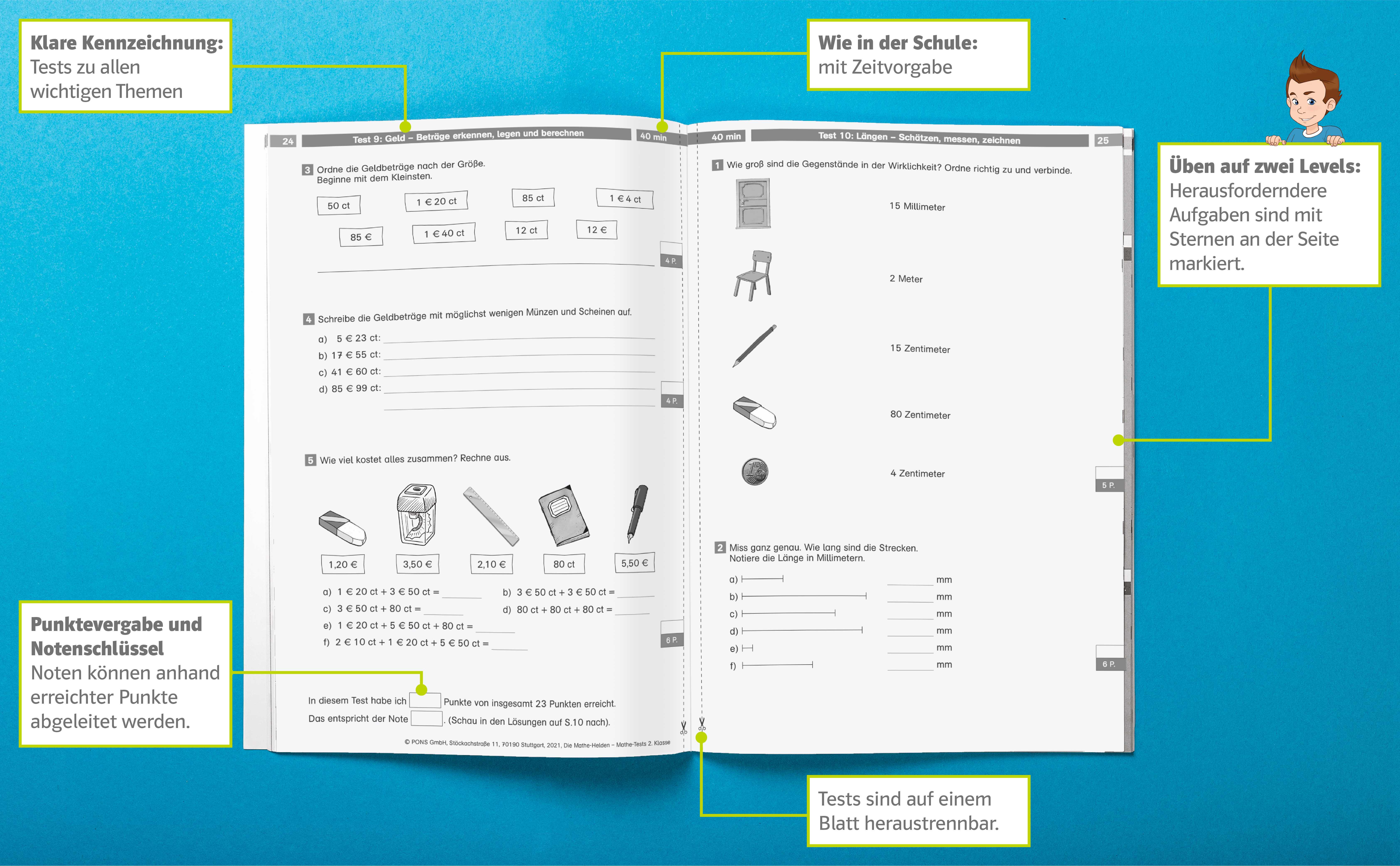Klett Die Mathe-Helden: Mathe-Tests 2. Klasse