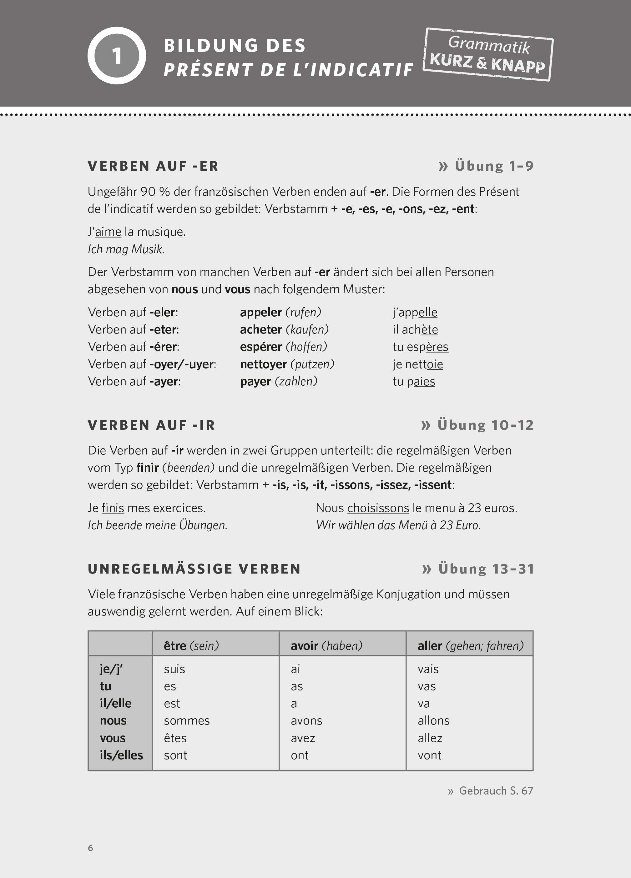 PONS Verben & Zeiten trainieren Französisch