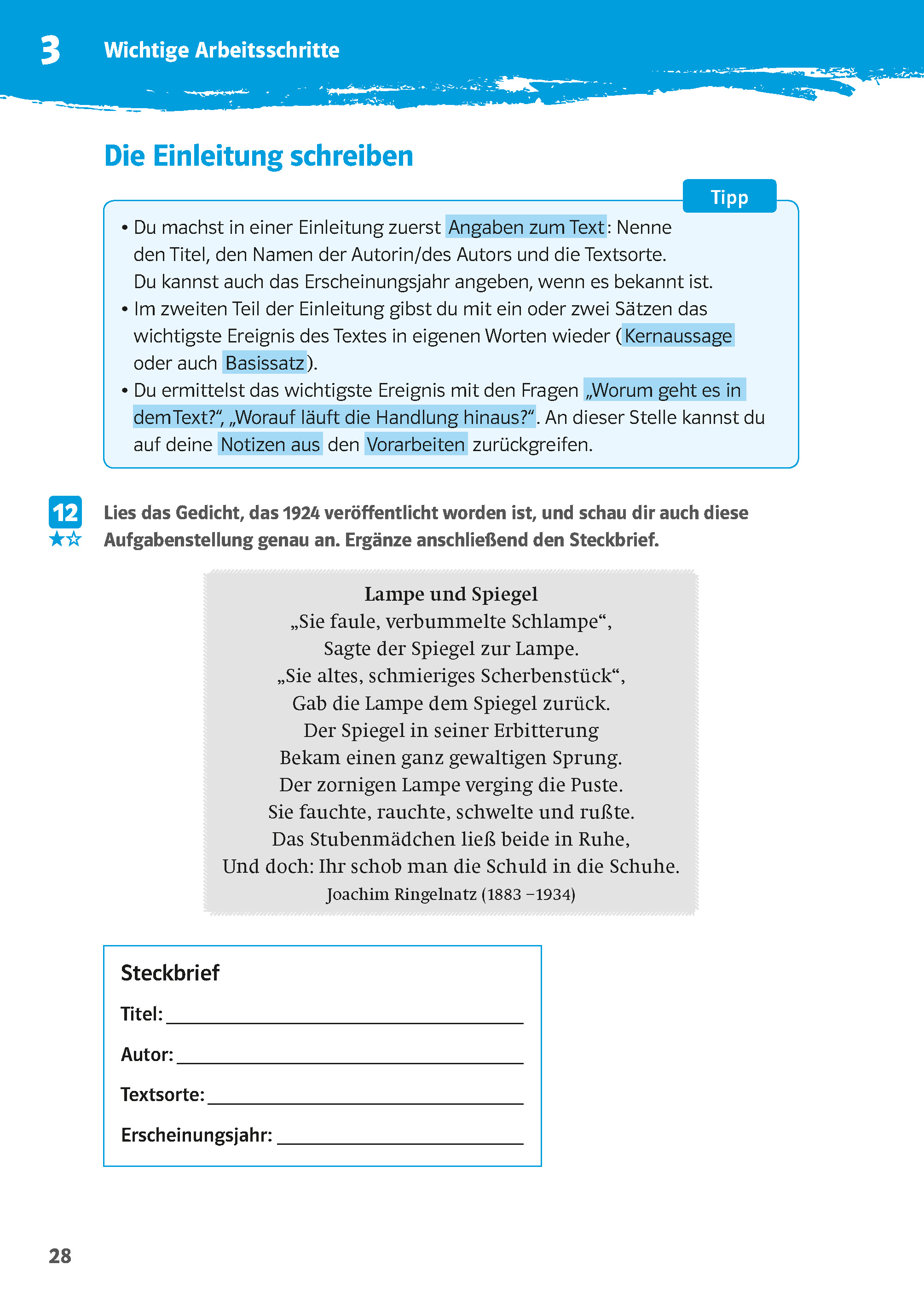 Klett 10-Minuten-Training Deutsch Aufsatz Inhaltsangabe 6. - 8. Klasse