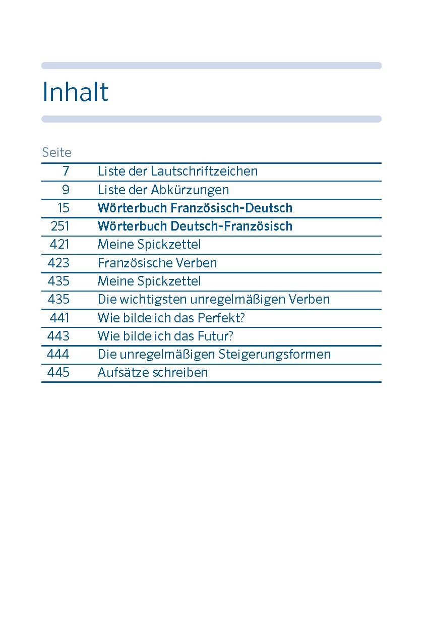 PONS Spick-Wörterbuch Französisch  für die Schule
