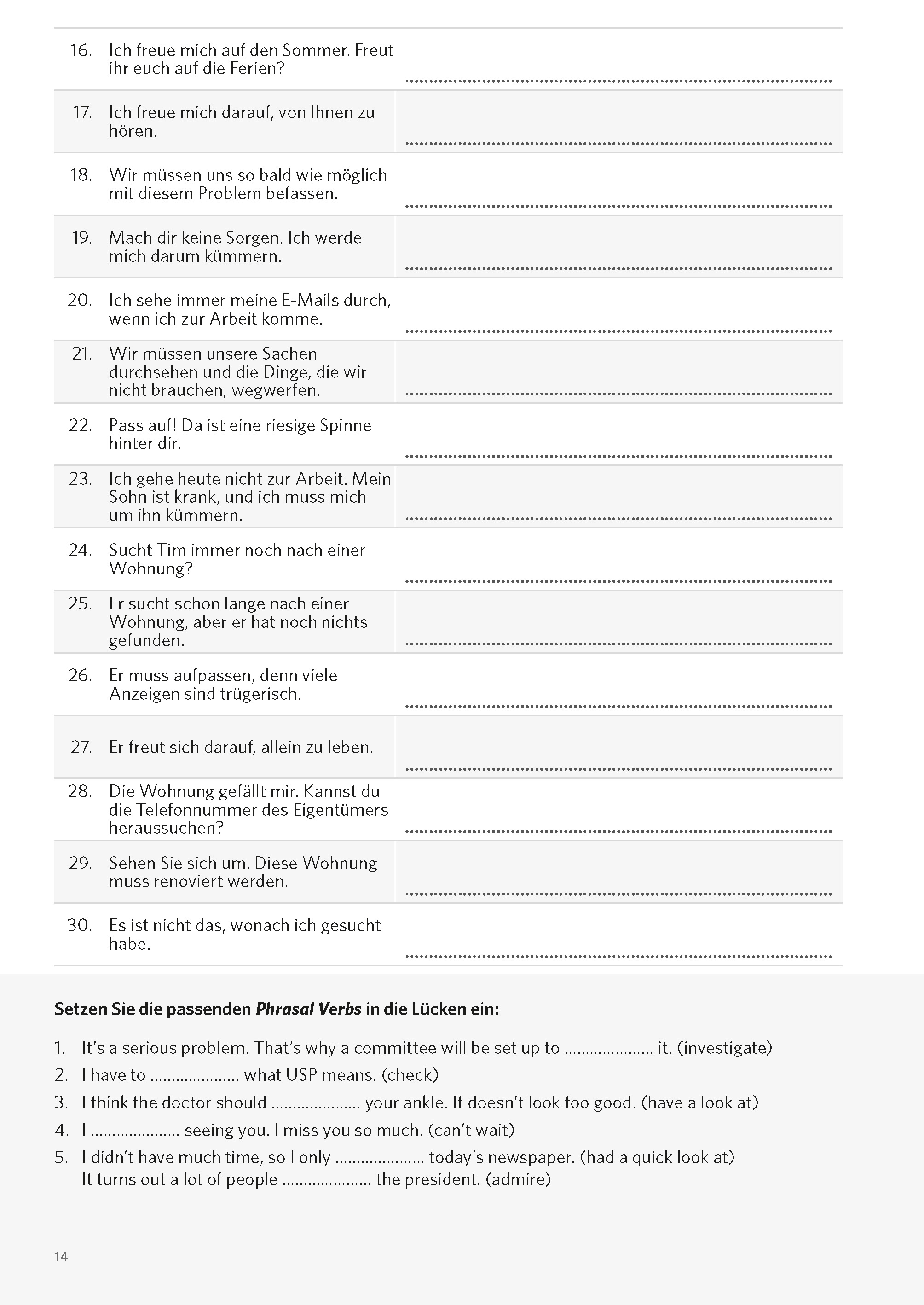 PONS Satz für Satz Phrasal Verbs Englisch